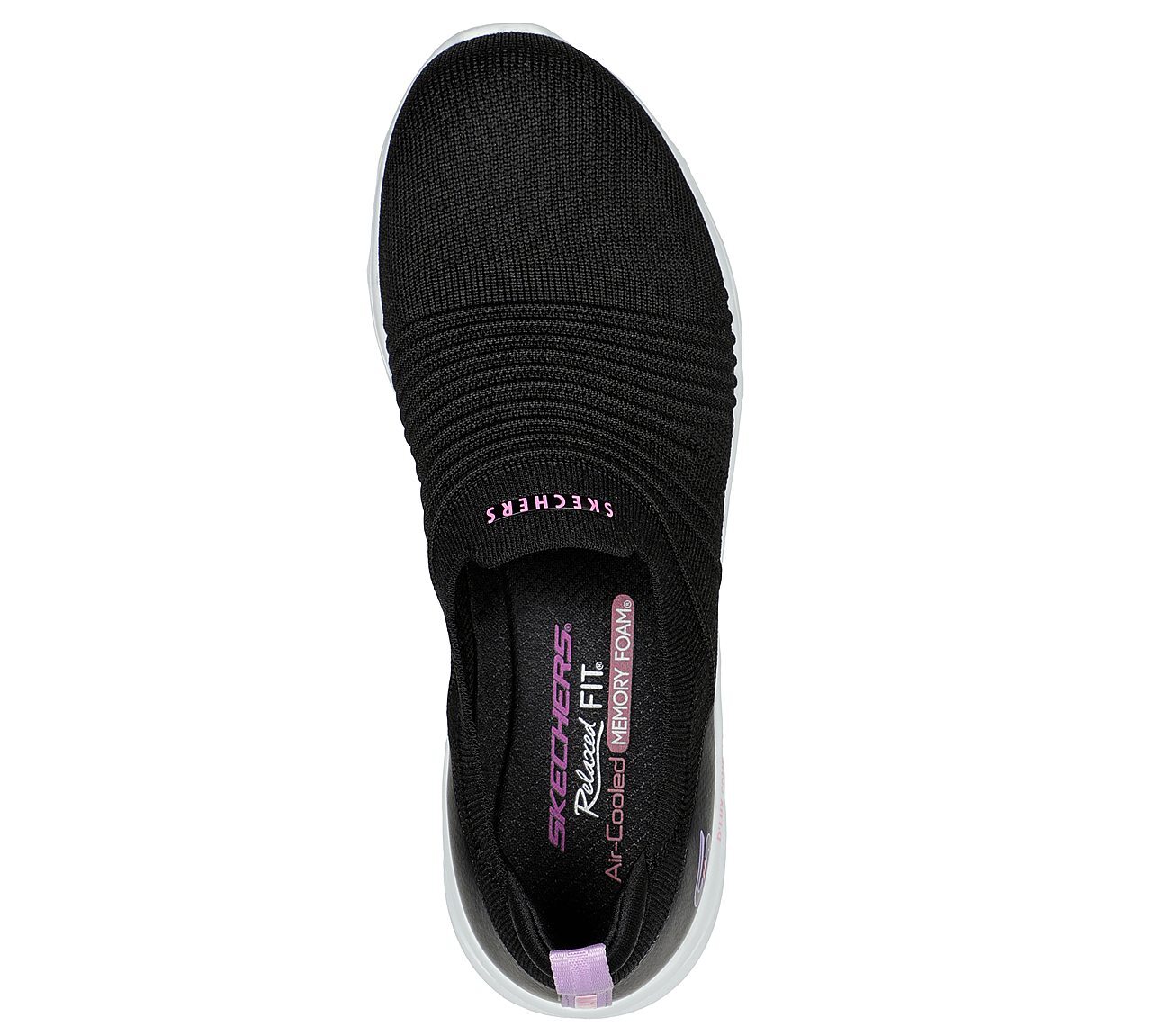 D'LUX COMFORT-GLOW TIME, BLACK/WHITE Footwear Top View