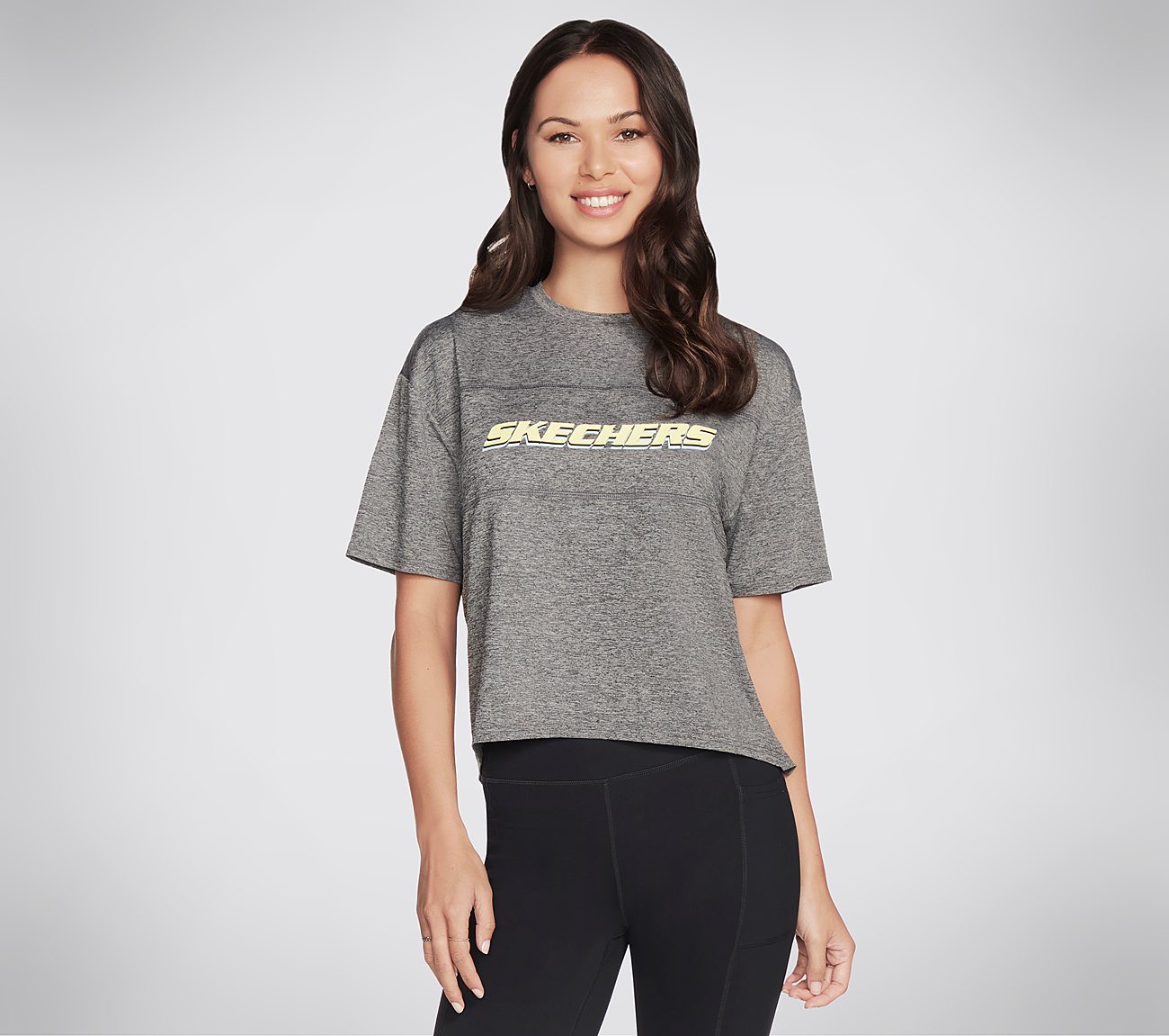 SKECHERS BLOCK TEE, BBBBLACK Apparel Lateral View