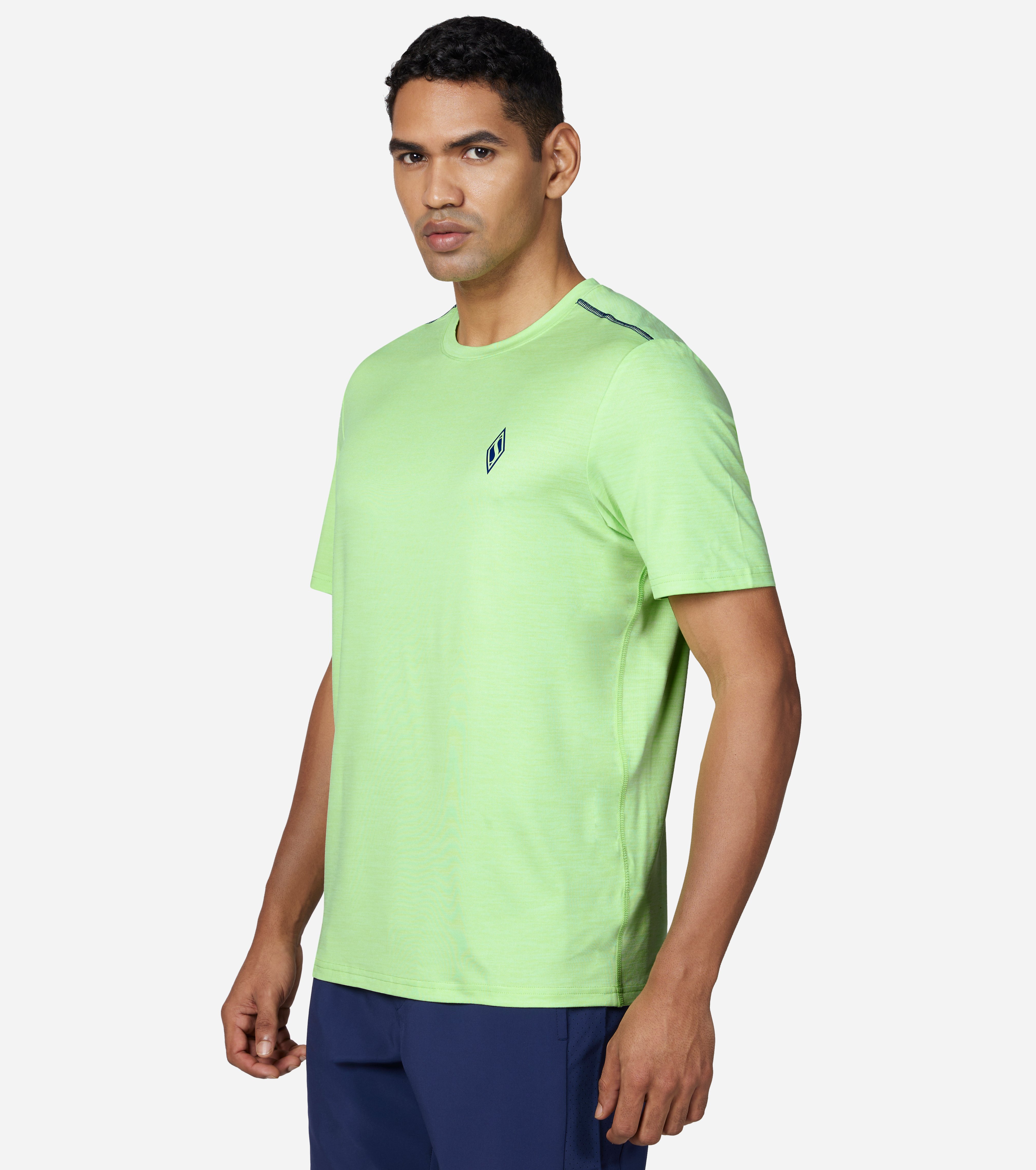 GODRI SWIFT SS T-SHIRT, LIME/GREEN Apparels Top View