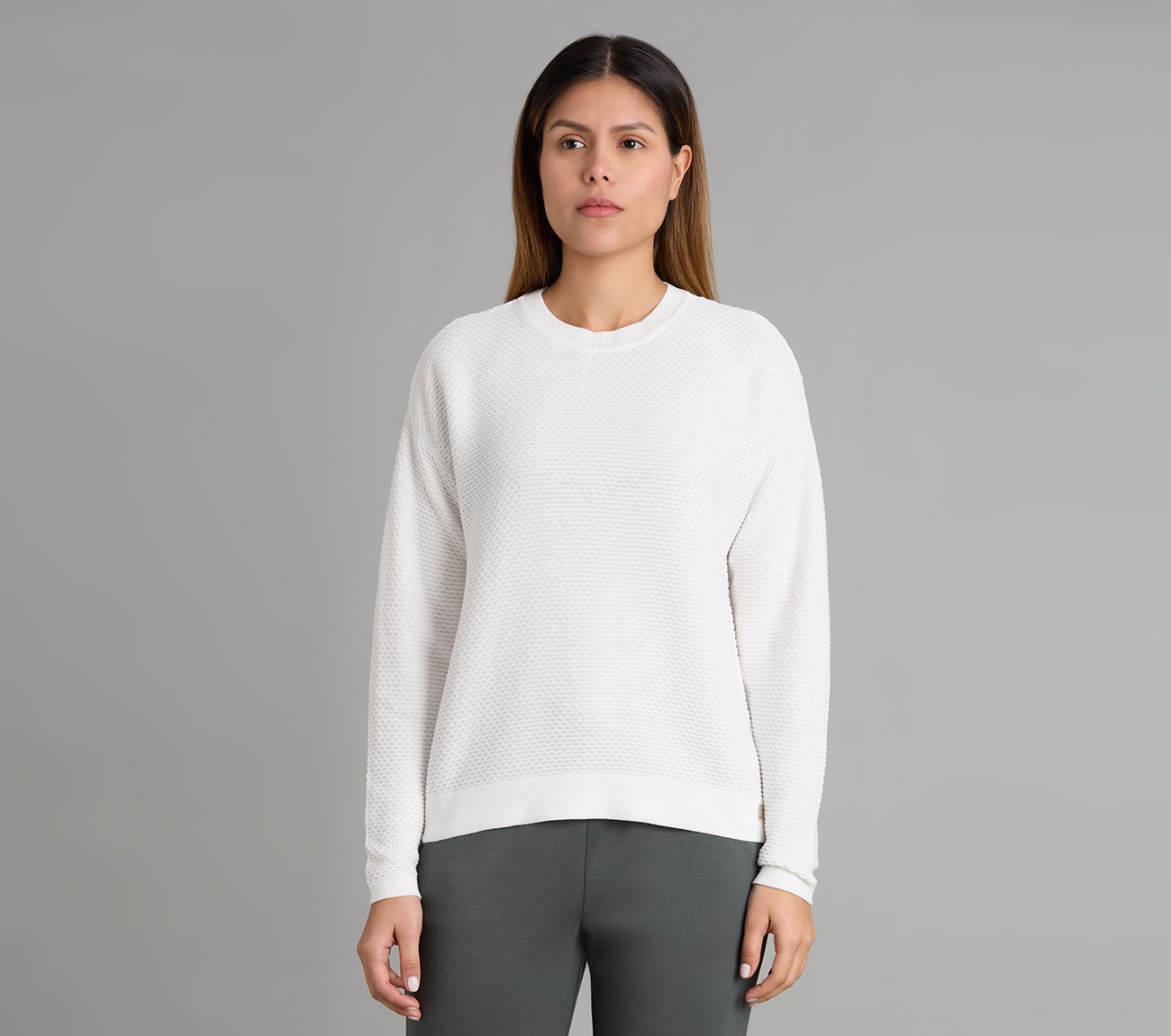 FLATKNIT FULL SLEEVE TEE, WHITE