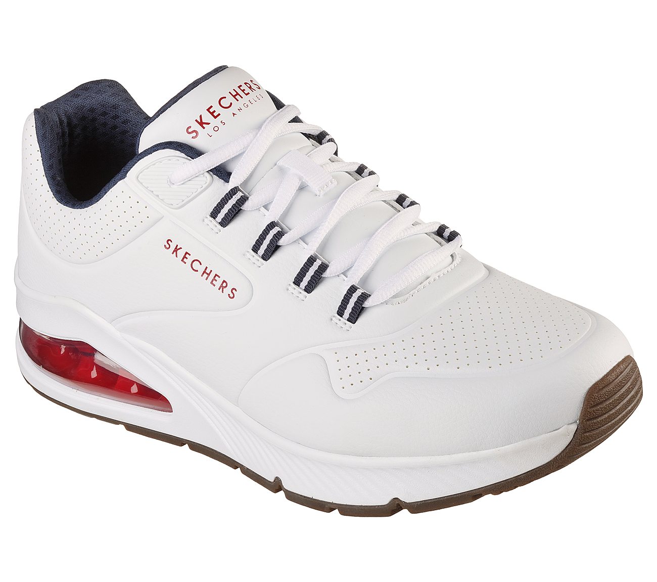 UNO 2, WHITE/NAVY/RED Footwear Lateral View