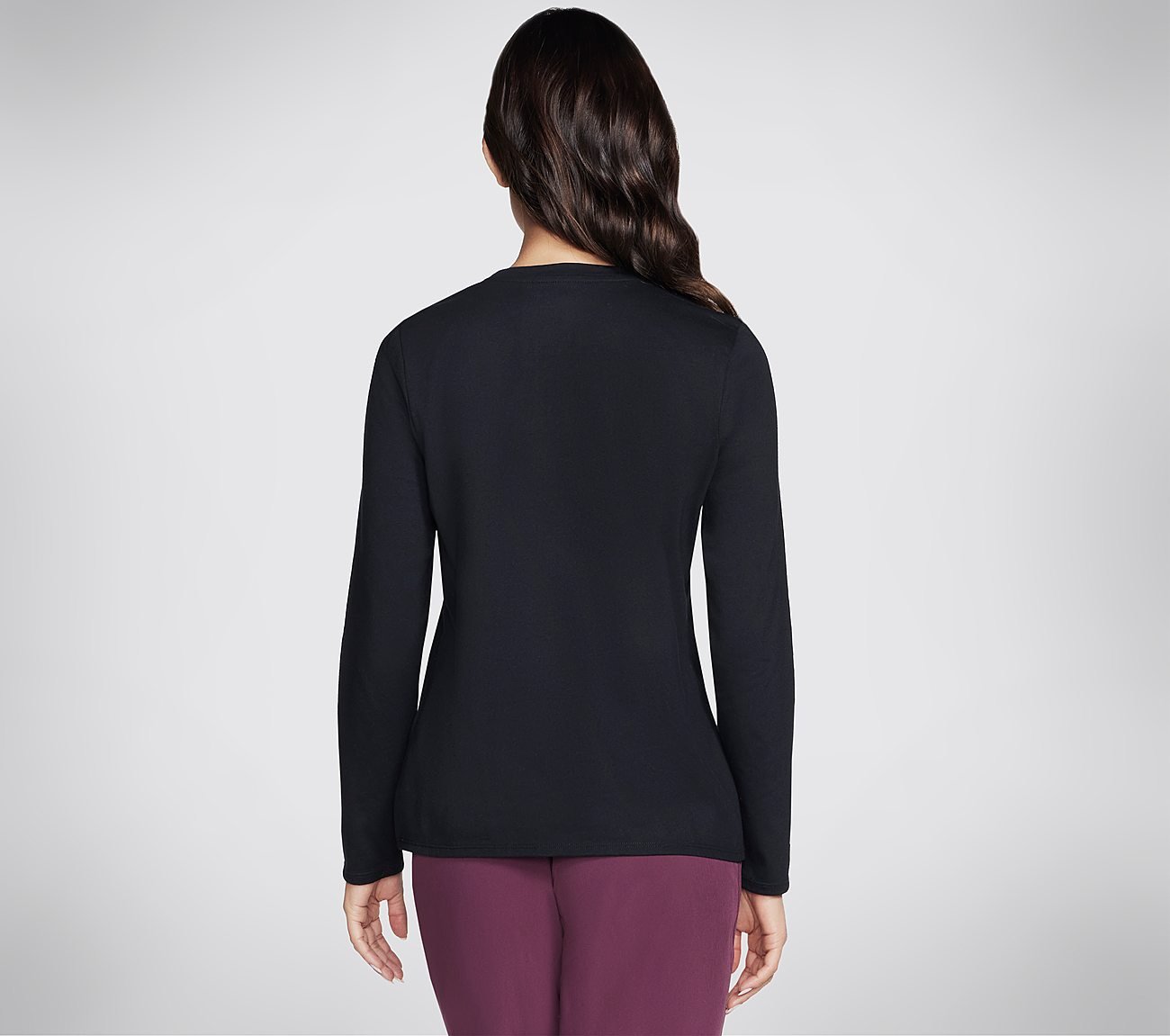 RHINESTONE BURST LS TEE, BBBBLACK Apparel Top View