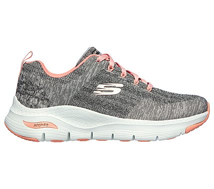 ARCH FIT-COMFY WAVE, GREY/PINK Footwear Right View