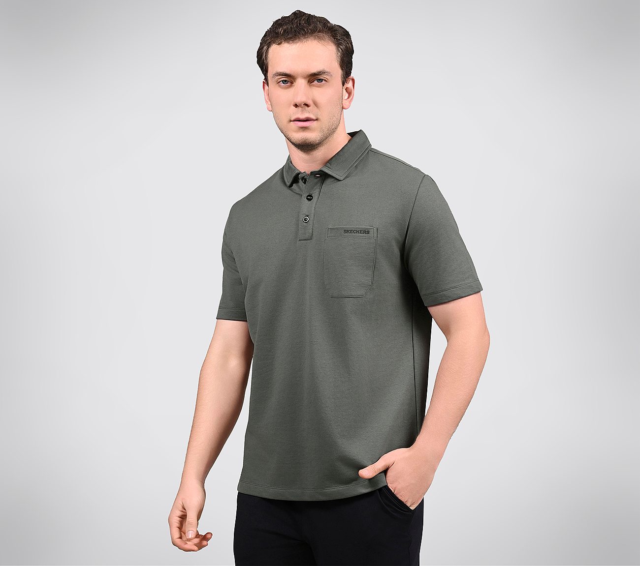 EARTH TERRY POLO, PURPLE/GREY Apparels Bottom View