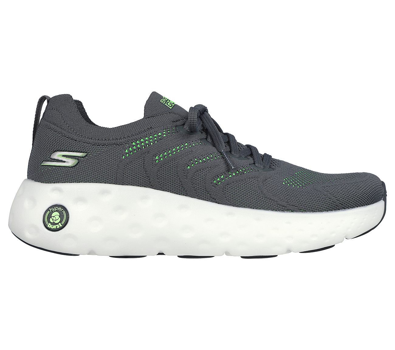 MAX CUSHIONING HYPER CRAZE, CHARCOAL/LIME Footwear Lateral View