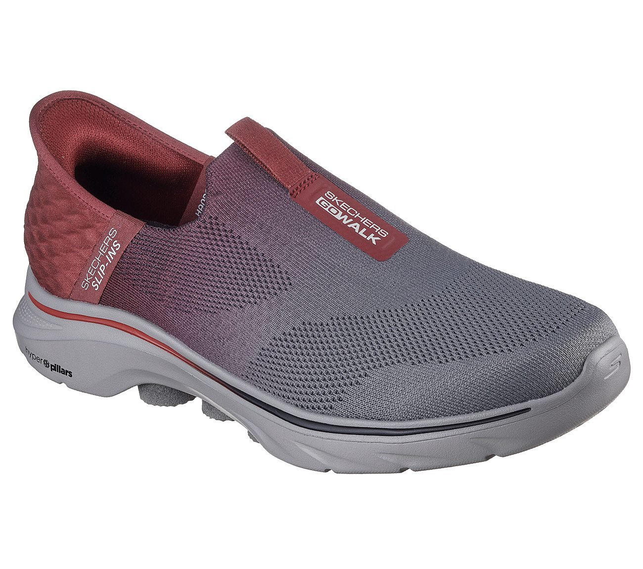 GO WALK 7 - EASY ON 2, RED GRAY Footwear Right View
