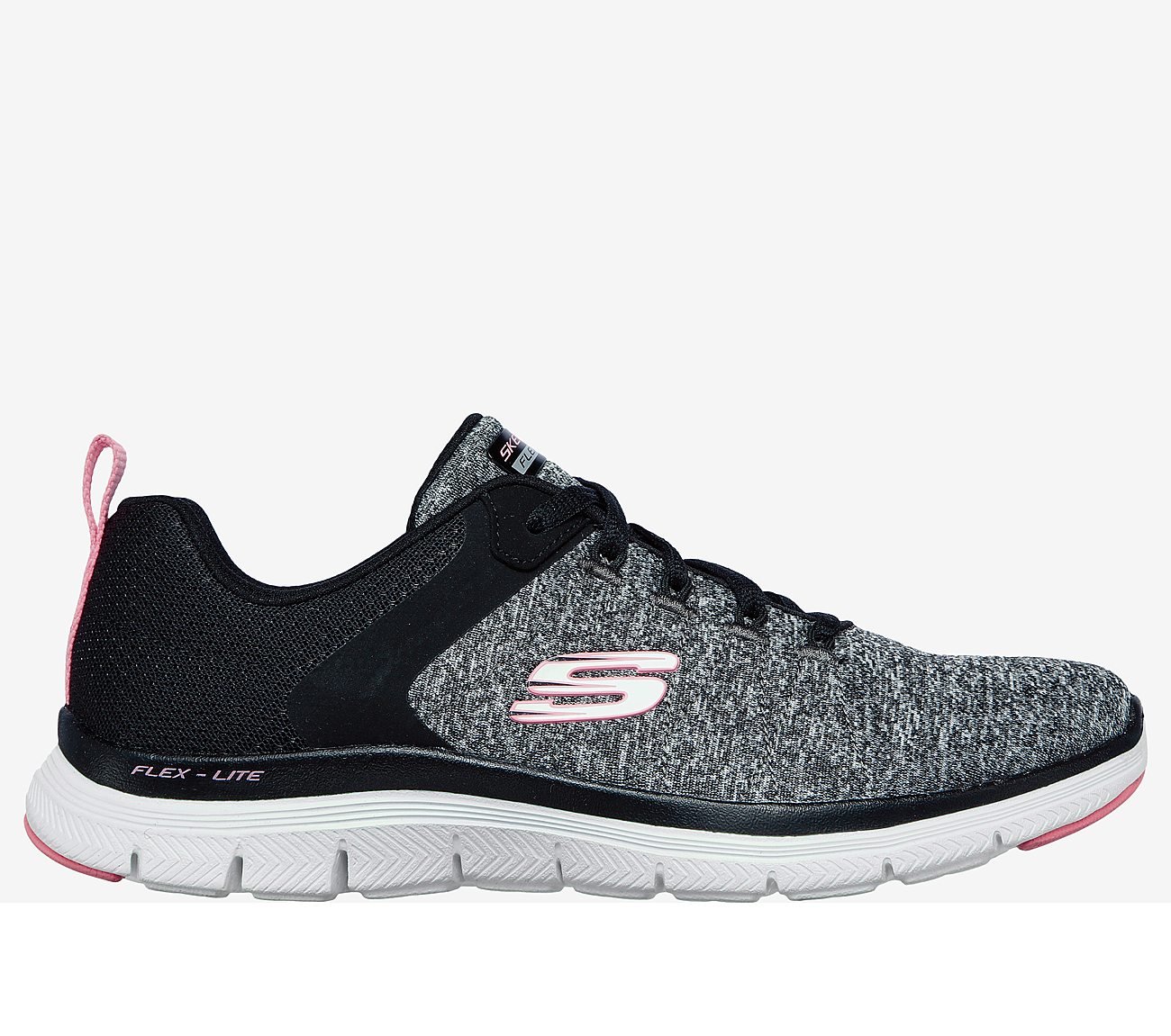 FLEX APPEAL 4, BLACK/PINK Footwear Lateral View