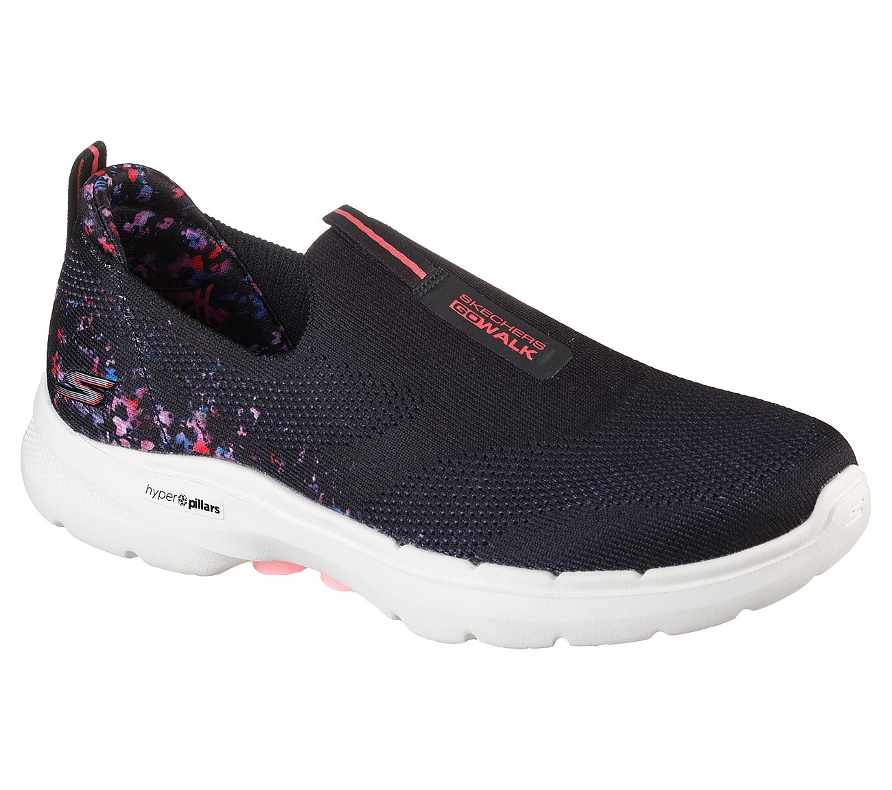 GO WALK 6 - FLORAL SUNRISE, BLACK/MULTI Footwear Right View