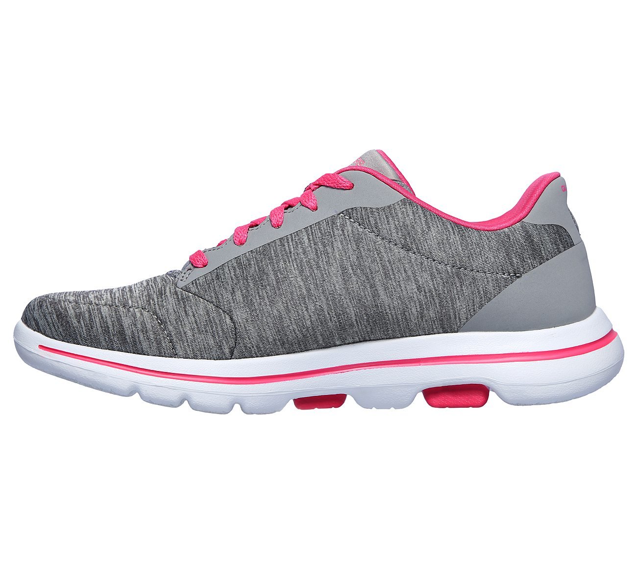 GO WALK 5-TRUE, GREY/PINK Footwear Left View