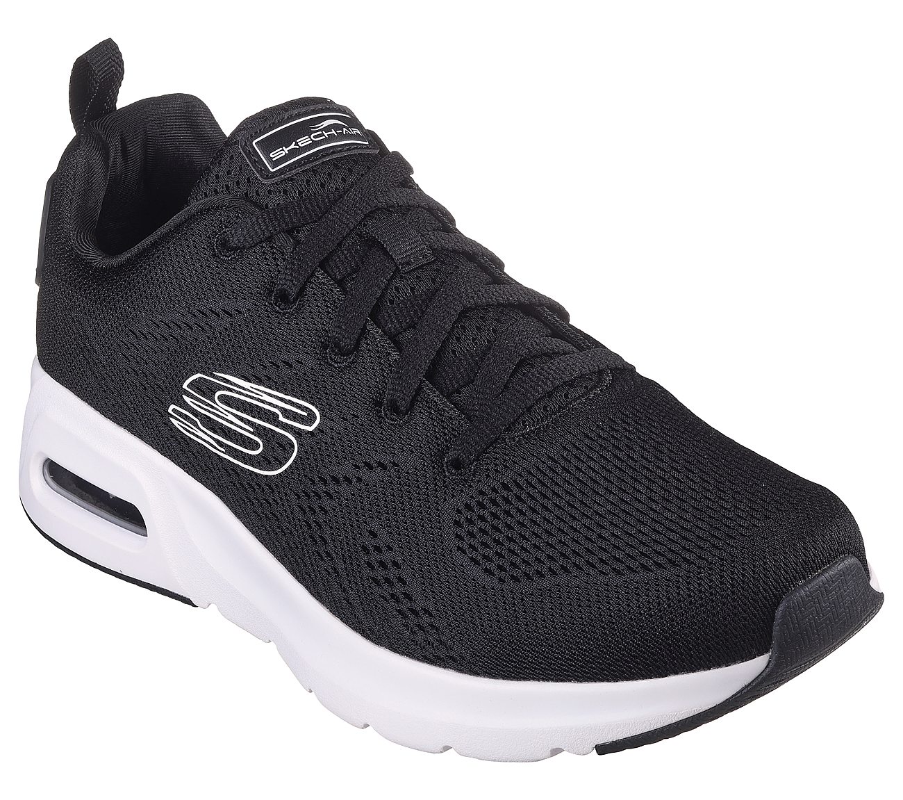 SKECH-AIR COURT, BLACK/WHITE Footwear Right View