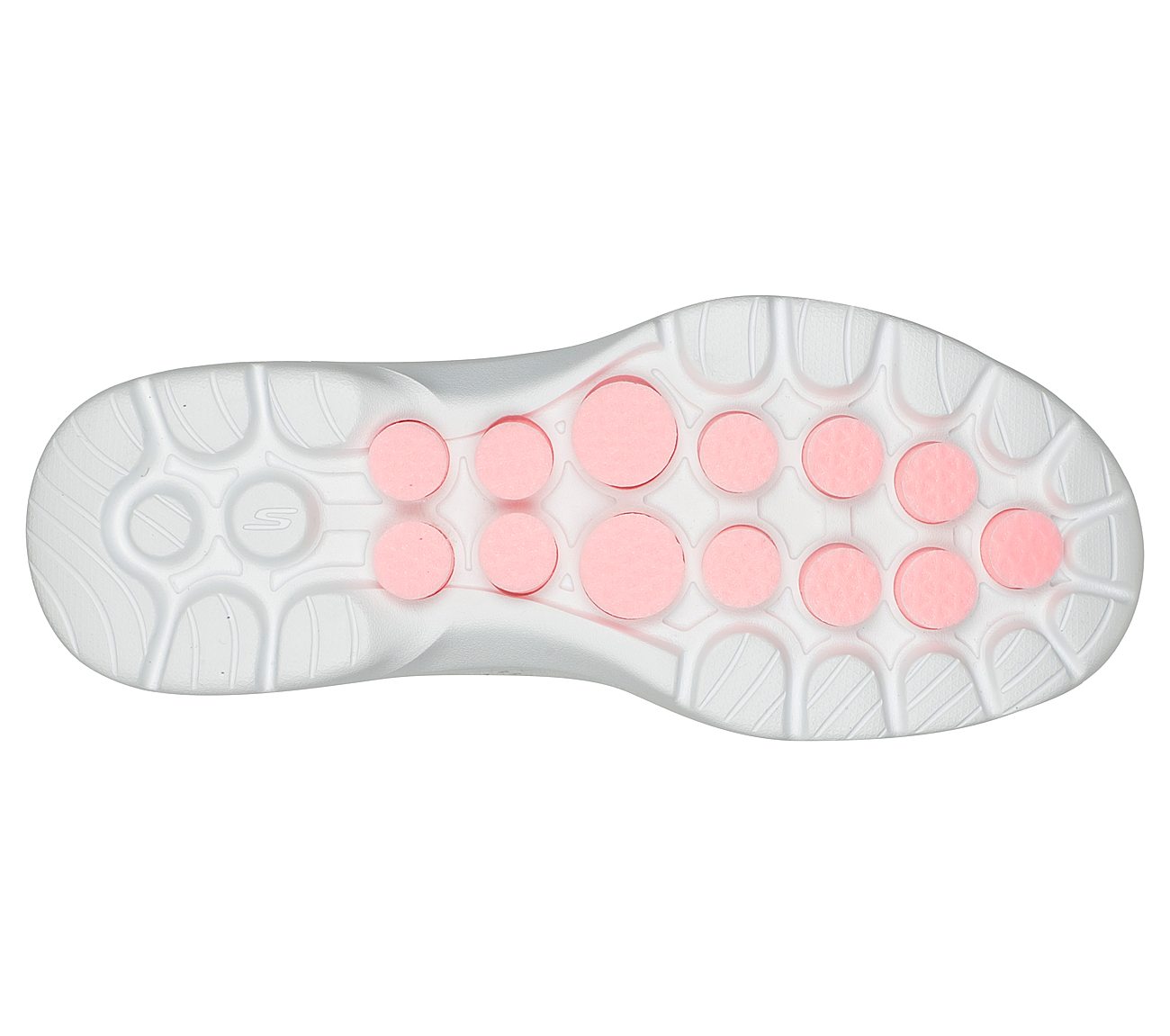 GO WALK 6, WHITE/PINK Footwear Bottom View