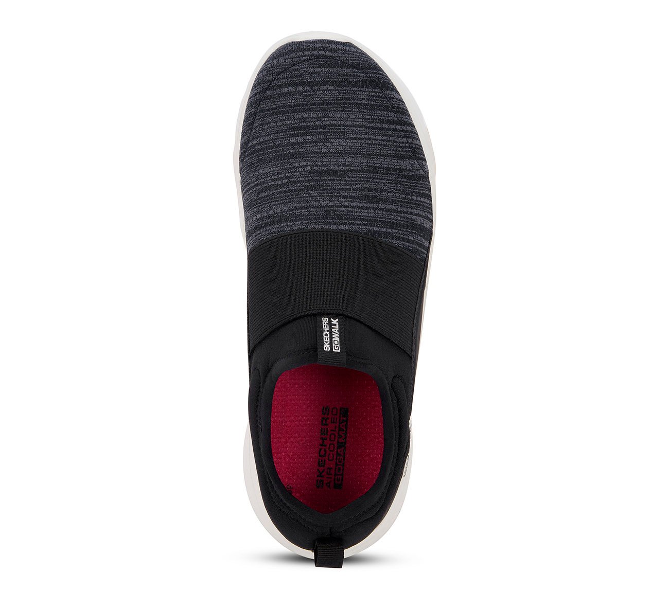 GO WALK FLEX, BLACK/WHITE Footwear Top View
