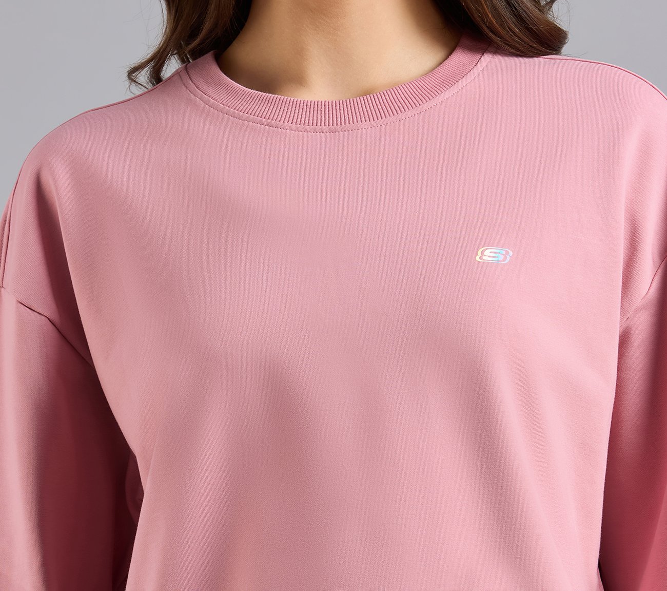 DROP SHOULDER SWEATSHIRT, PURPLE/YELL Apparels Left View