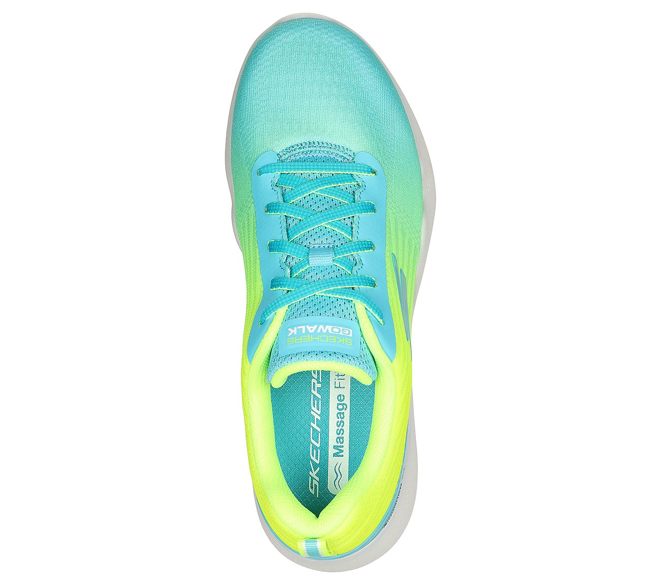 GO WALK MASSAGE FIT, TURQUOISE/LIME Footwear Top View
