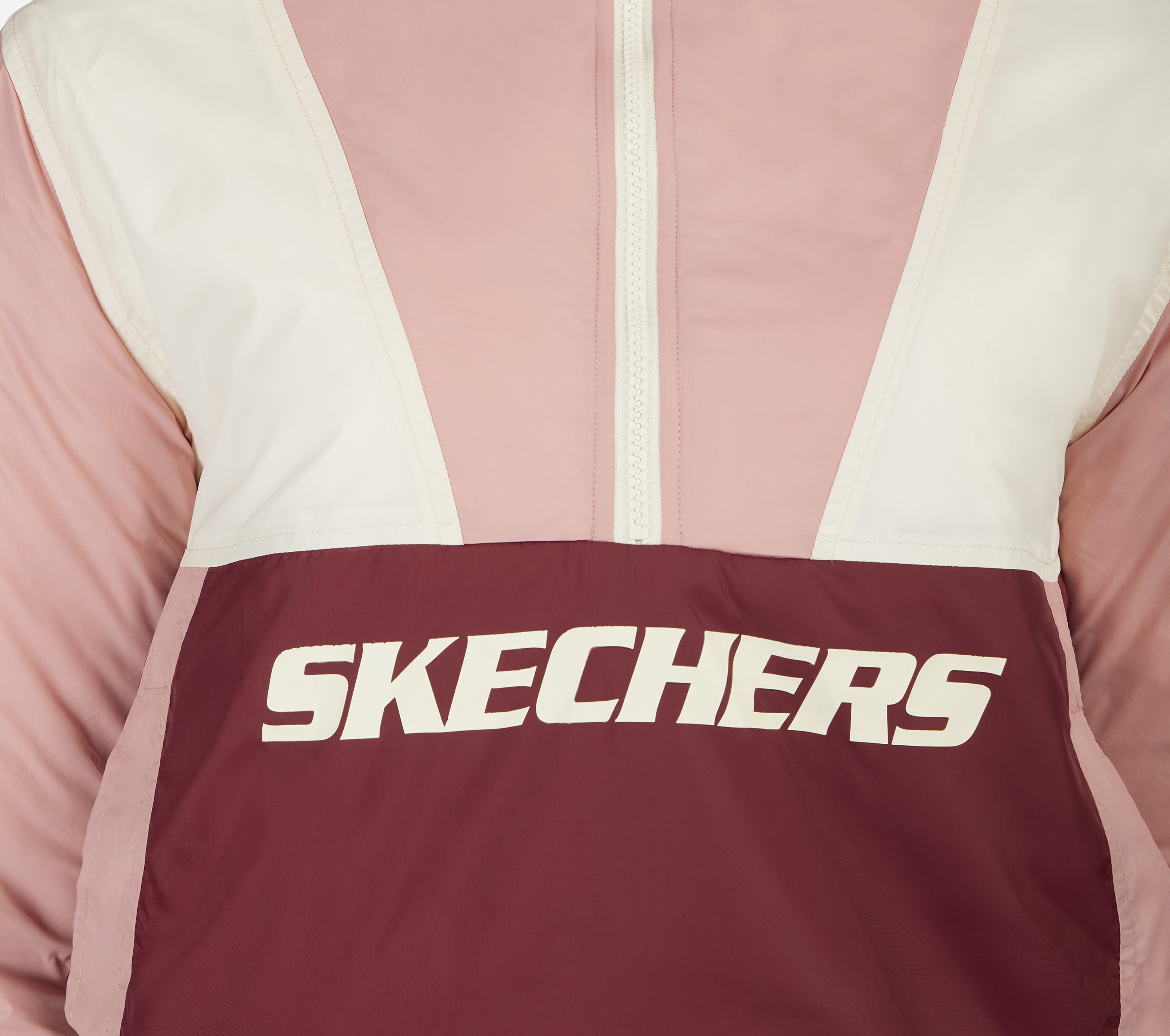 COLORBLOCK 1/2 ZIP JACKET, BURGUNDY/PINK Apparels Right View