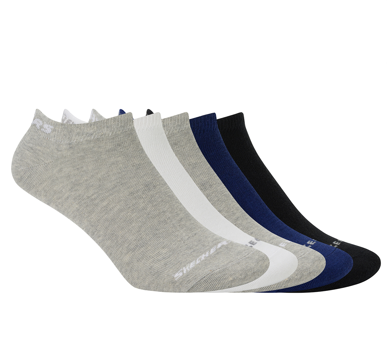 5PK MENS NON TERRY LOW CUT, BLACK/WHITE/GRY