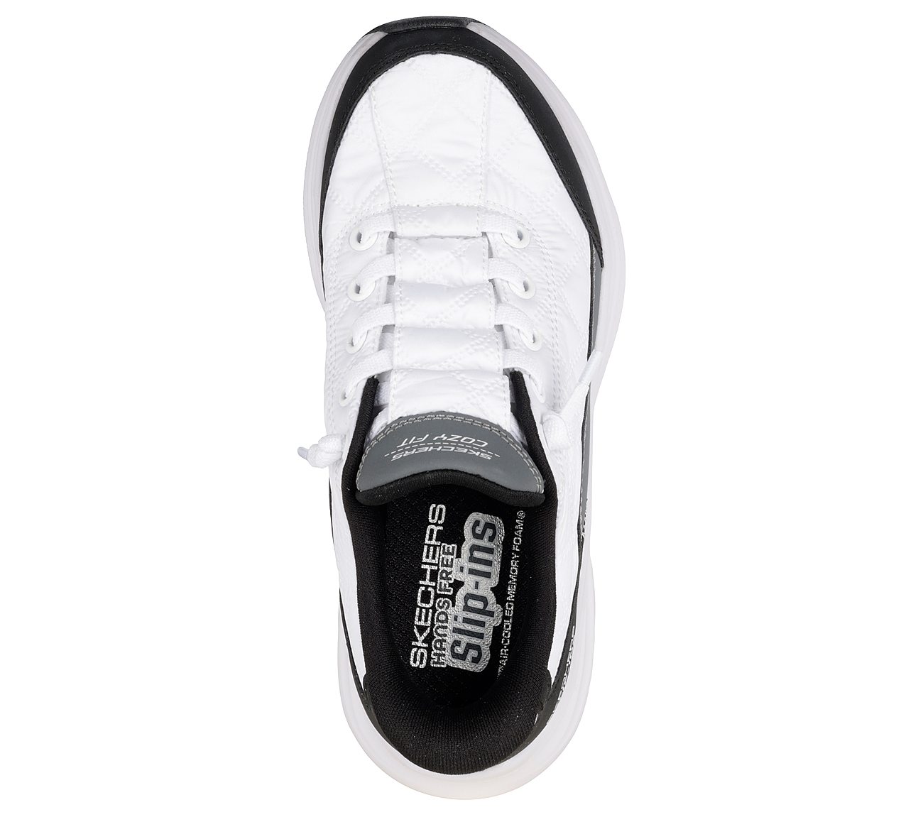 CONTOUR FOAM, WHITE BLACK Footwear Top View