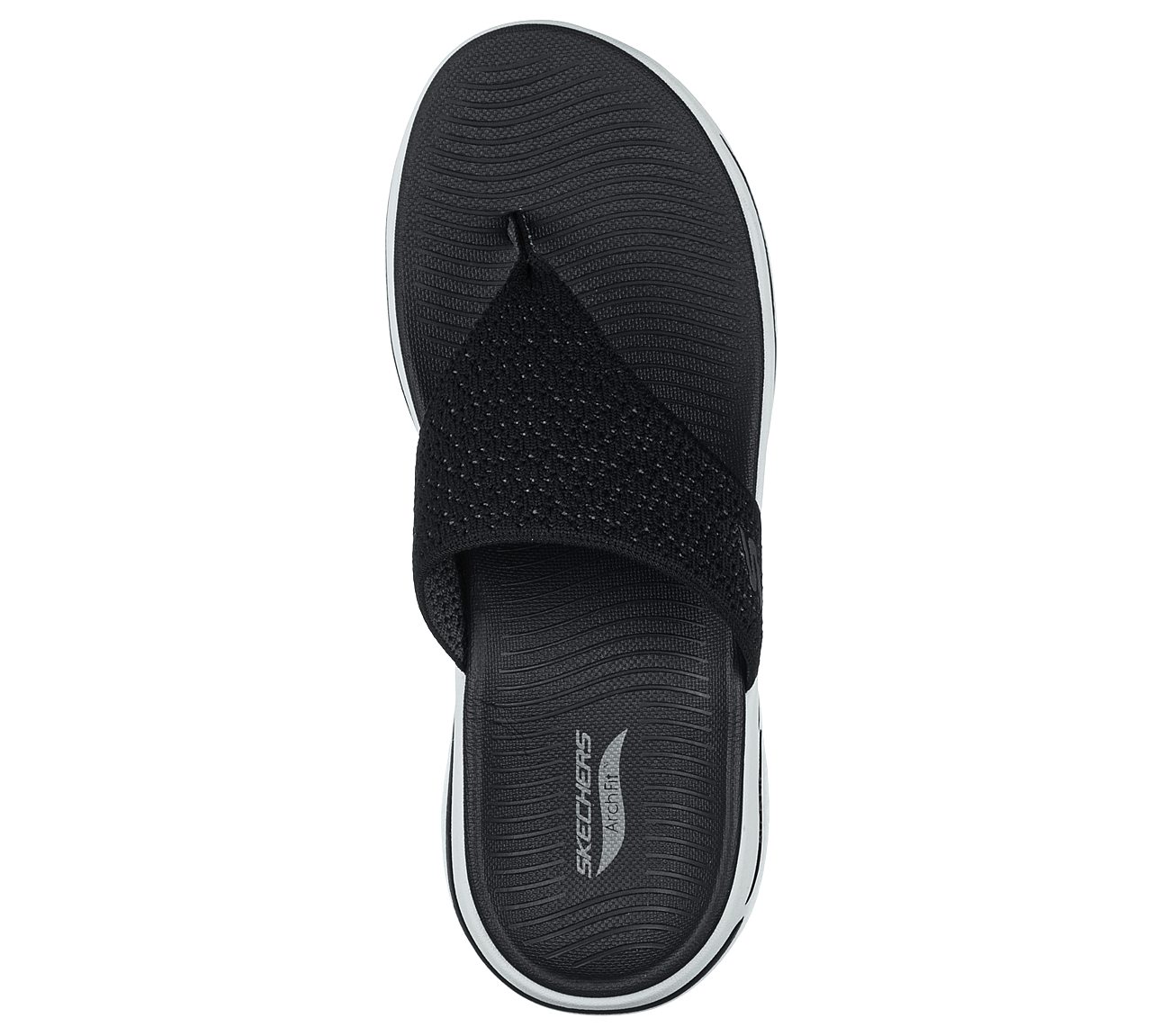 GO WALK ARCH FIT SANDAL - WEE, BLACK/WHITE Footwear Top View