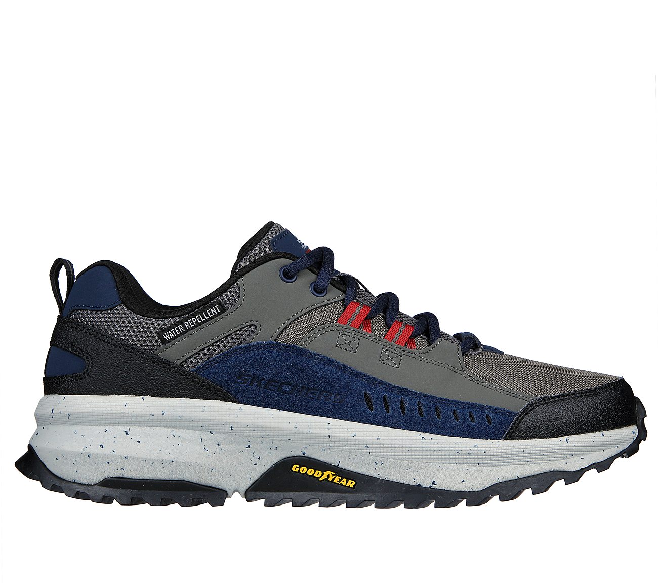 SKECHERS BIONIC TRAIL - ROAD, NAVY/GREY Footwear Lateral View