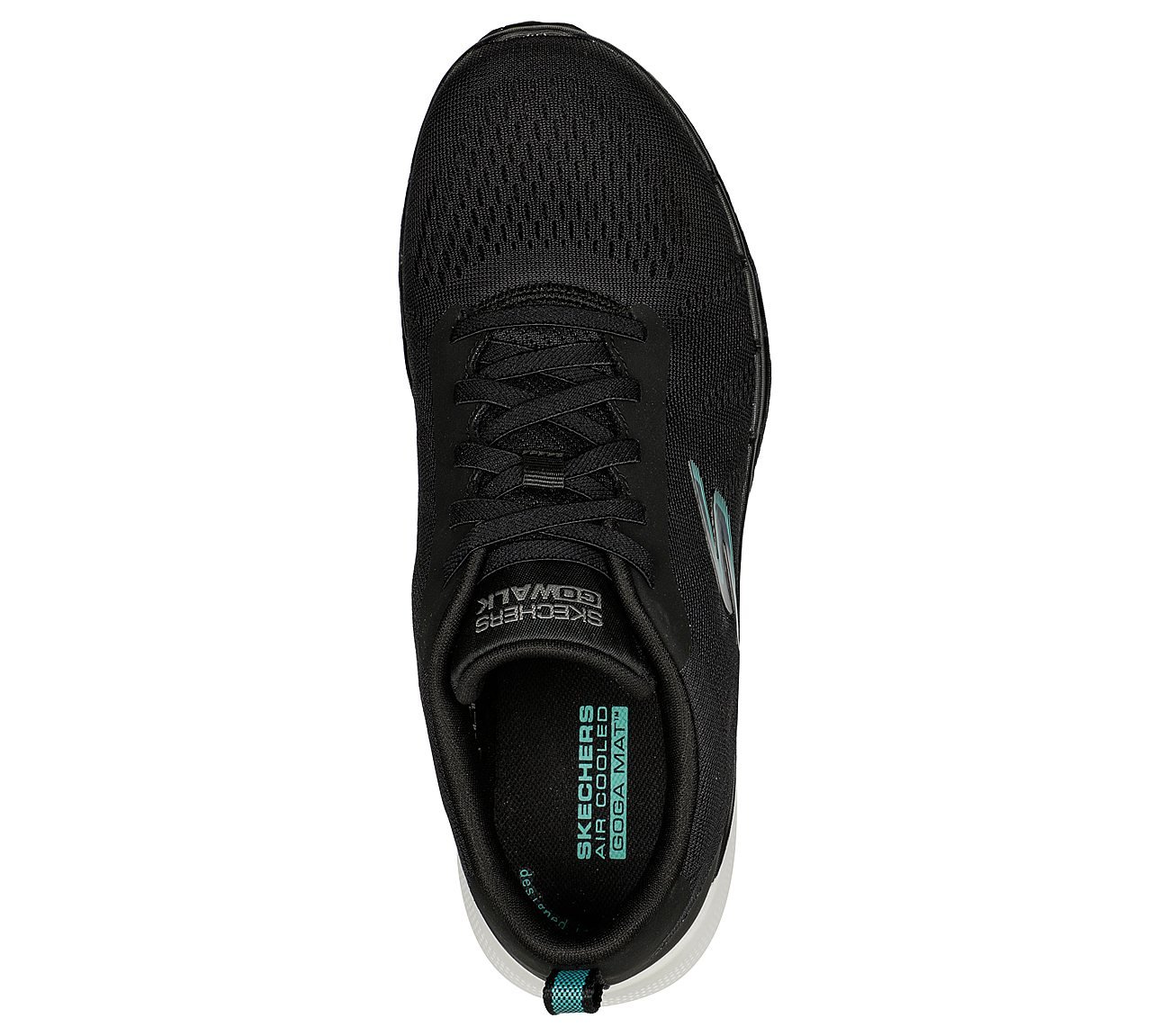 GO WALK 6, BLACK/TURQUOISE Footwear Top View