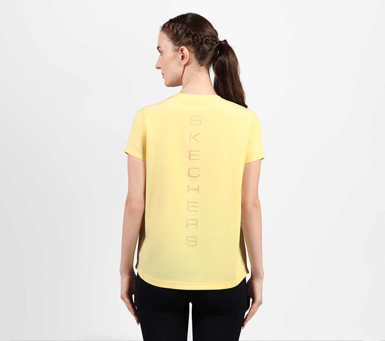 PERFORMANCE BOXY FIT T SHIRT, NATURAL/YELLOW Apparels Left View