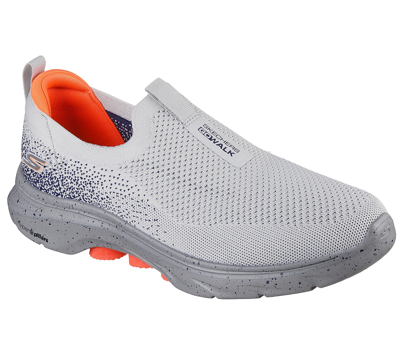 GO WALK 7, GREY/ORANGE Footwear Right View