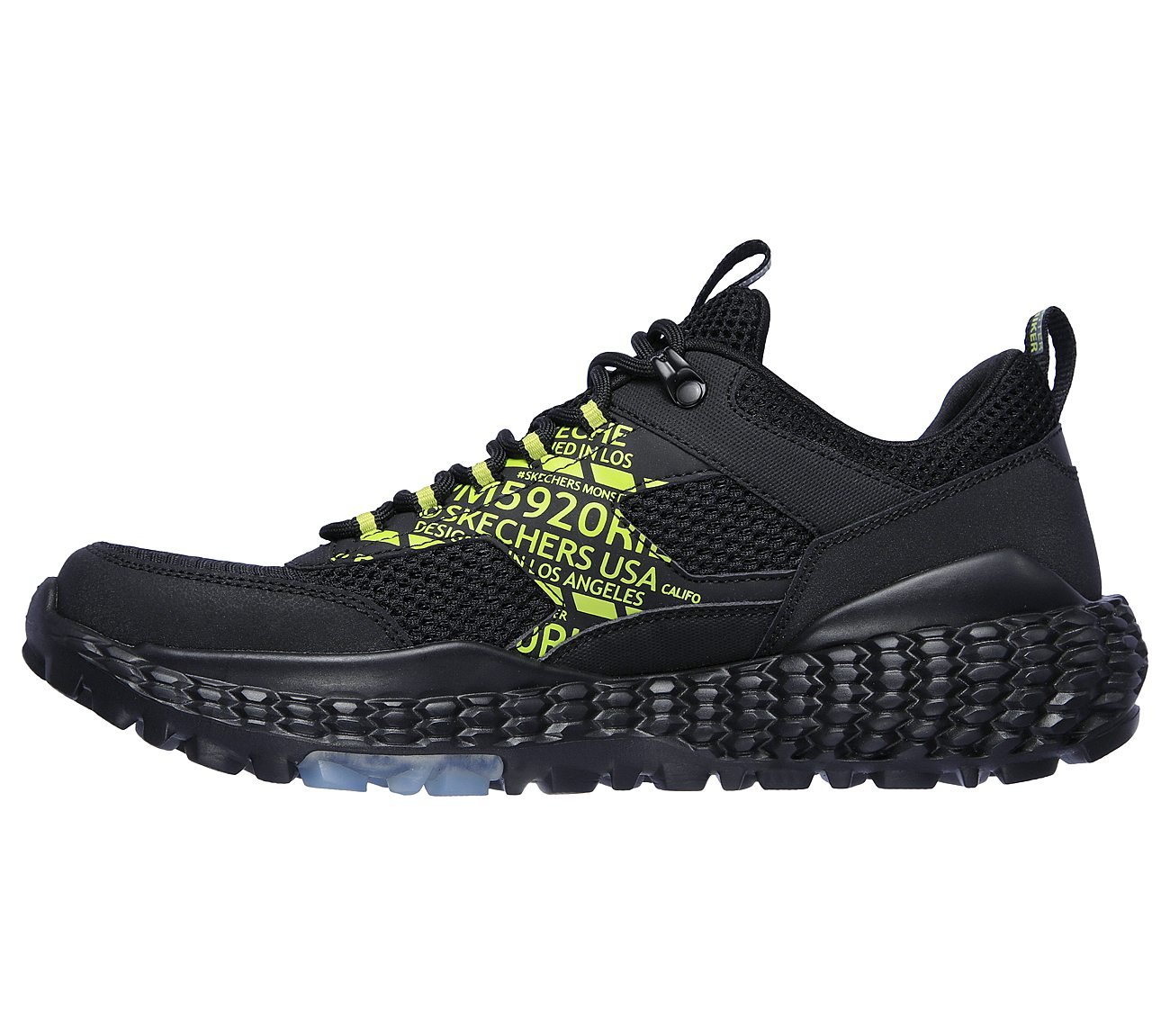 SKECHERS MONSTER - MASHTON, BLACK/LIME Footwear Left View