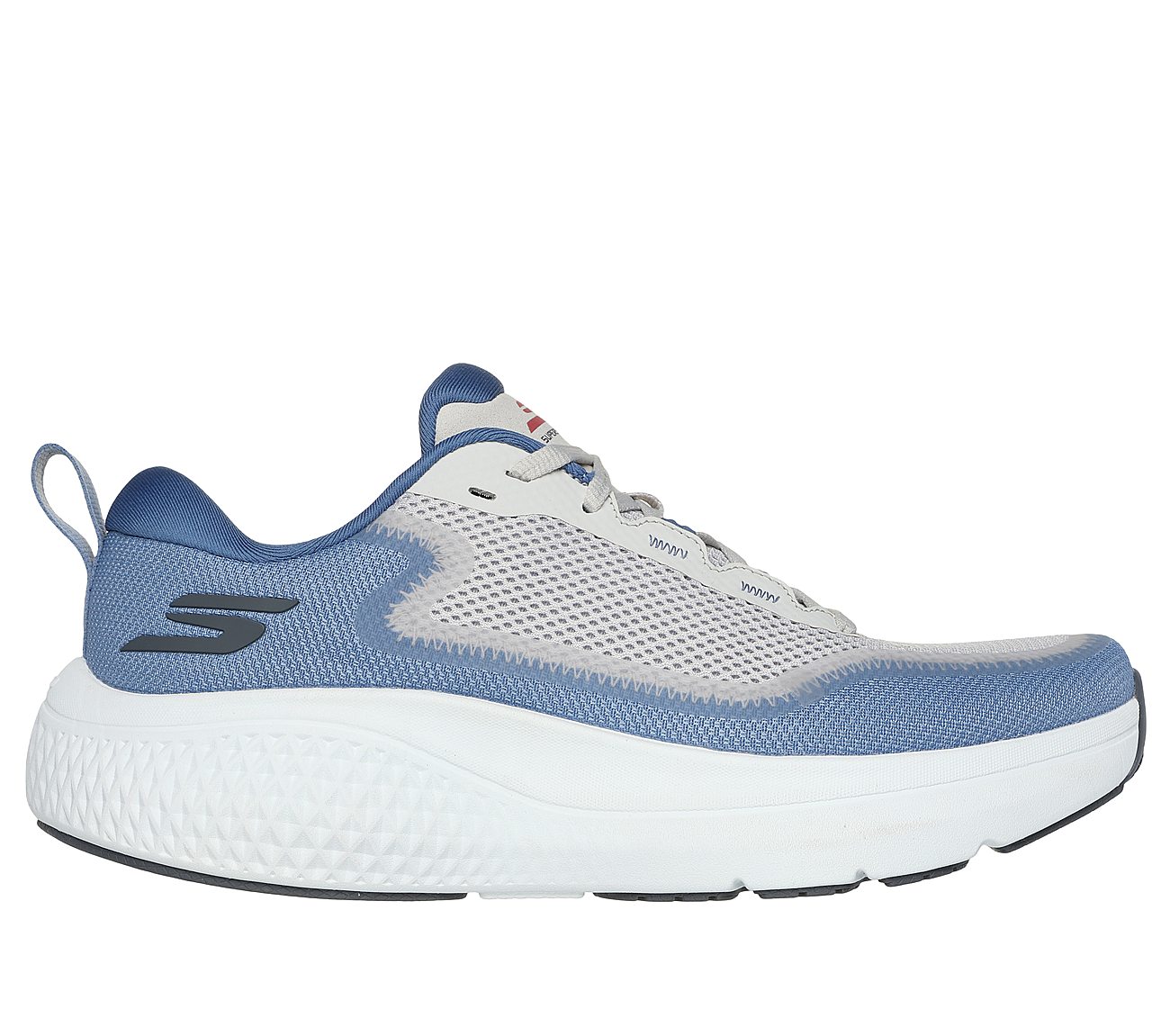 GO RUN SUPERSONIC MAX, BLUE Footwear Lateral View