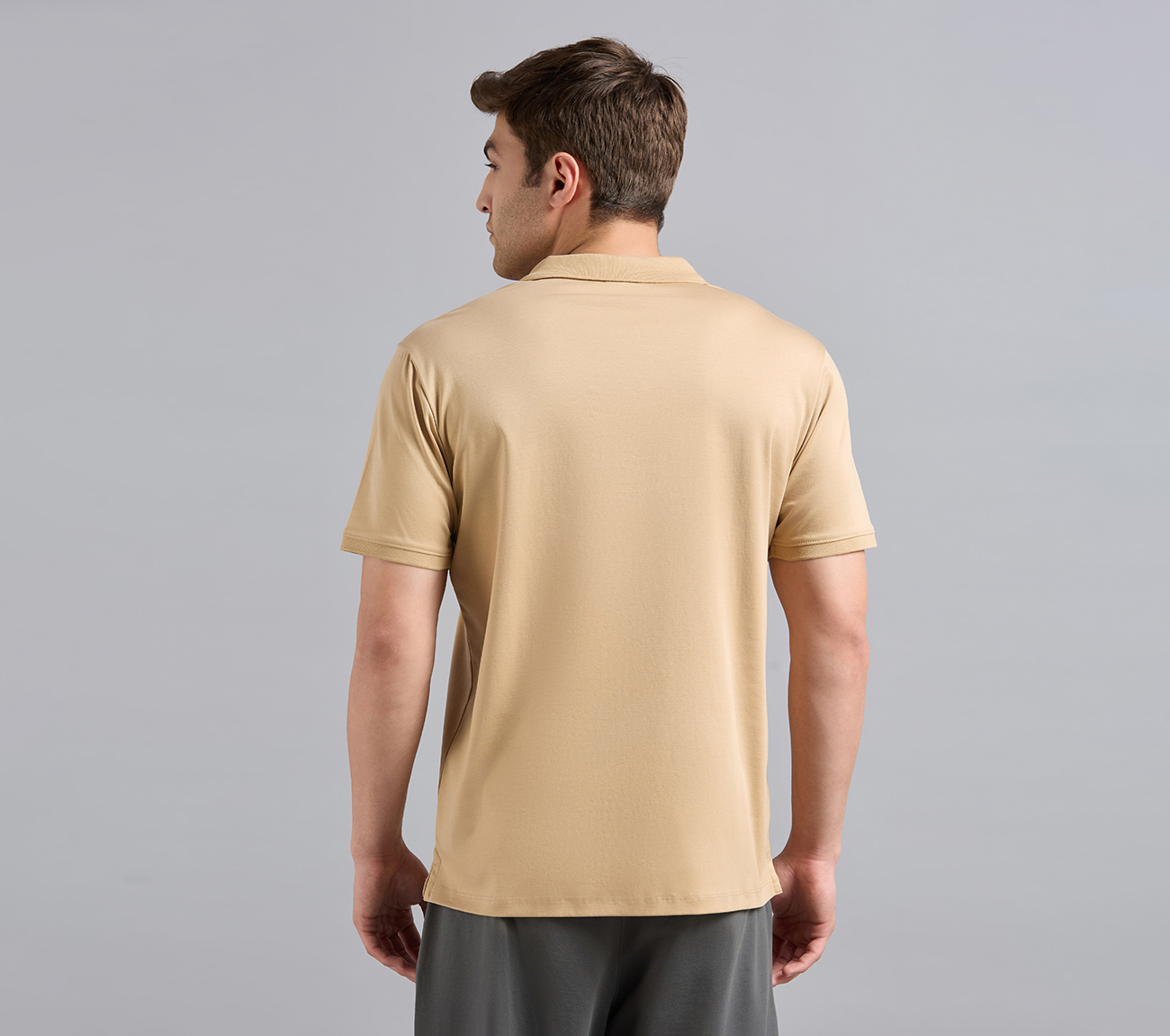 HIGHLANDER FRONT ZIPPER POLO, WHISKEY Apparel Left View