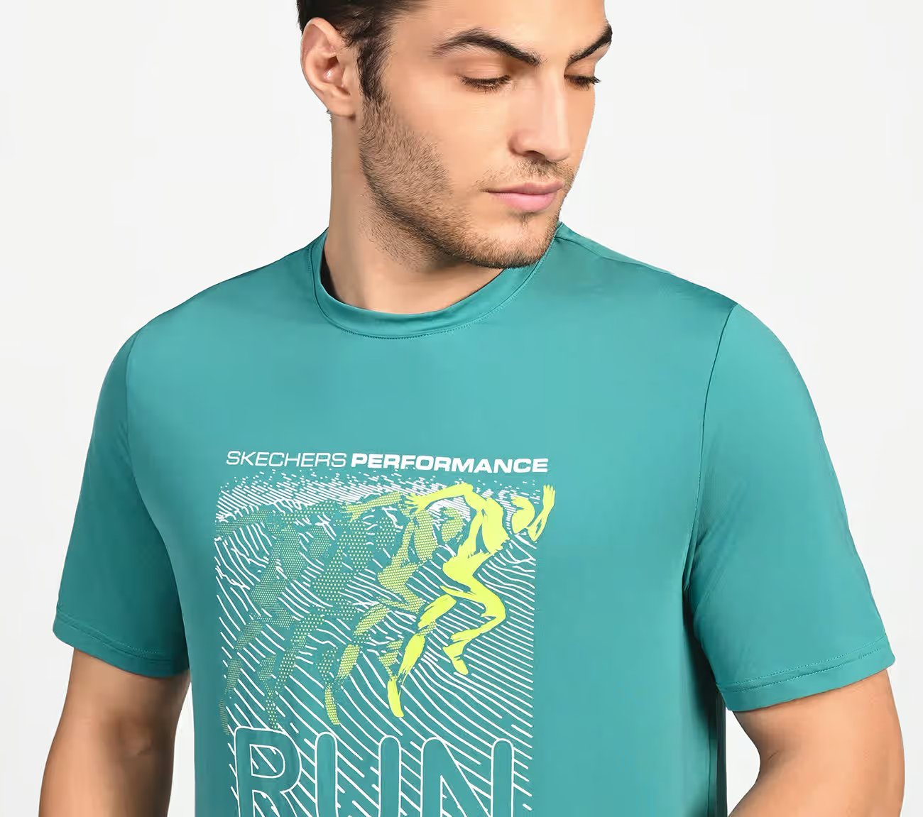FIRFLY RUN TEE, LAVENDER/TURQUOISE Apparels Right View