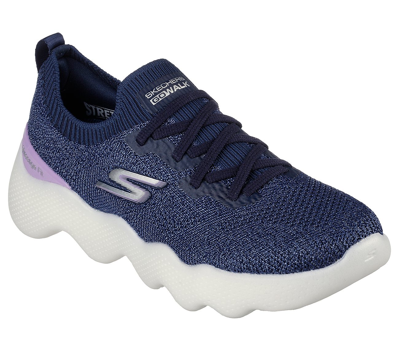 GO WALK MASSAGE FIT - UPSURGE, NAVY/LAVENDER Footwear Right View