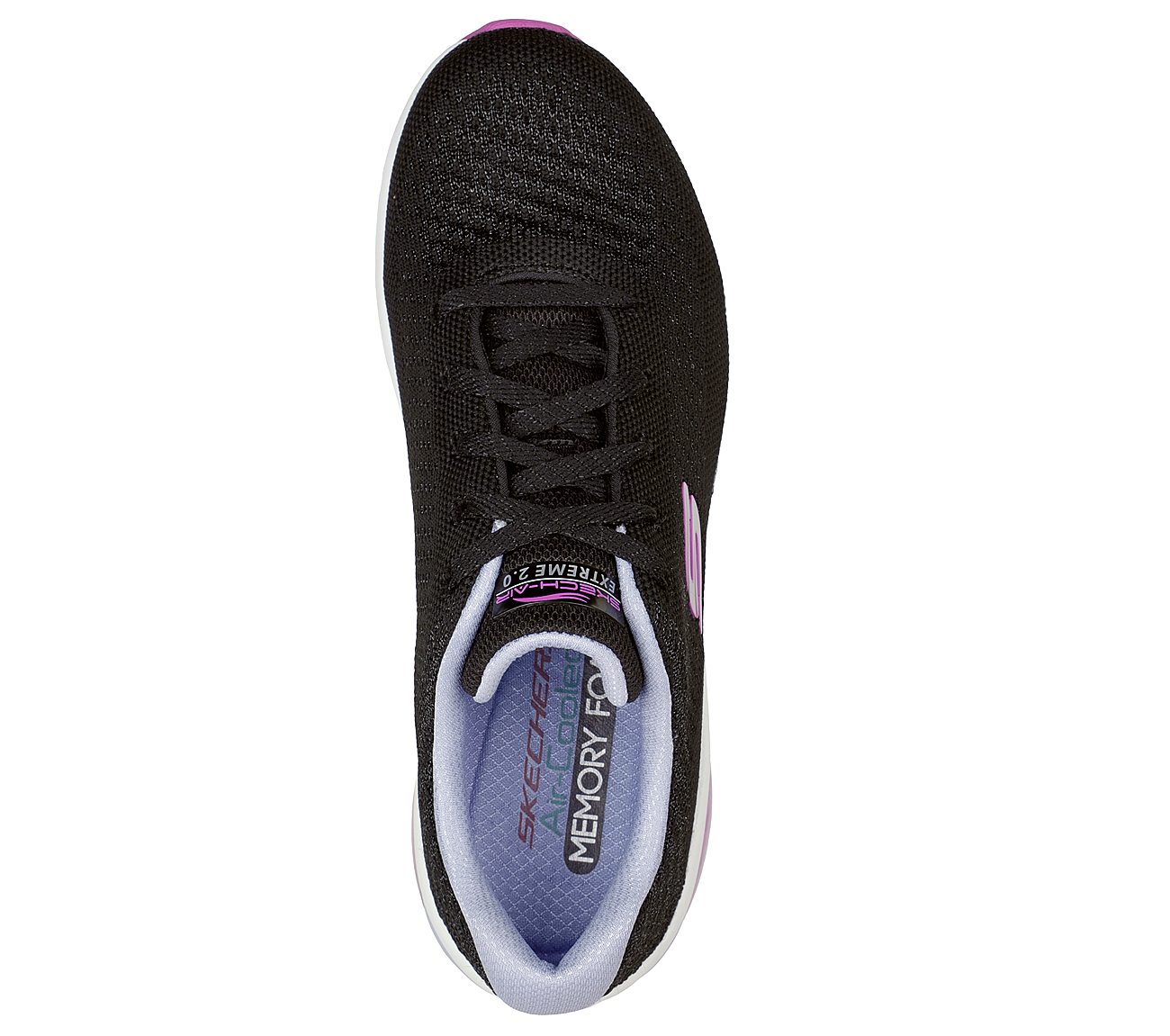 SKECH-AIR EXTREME 2.0-CLASSIC, BLACK/LAVENDER Footwear Top View