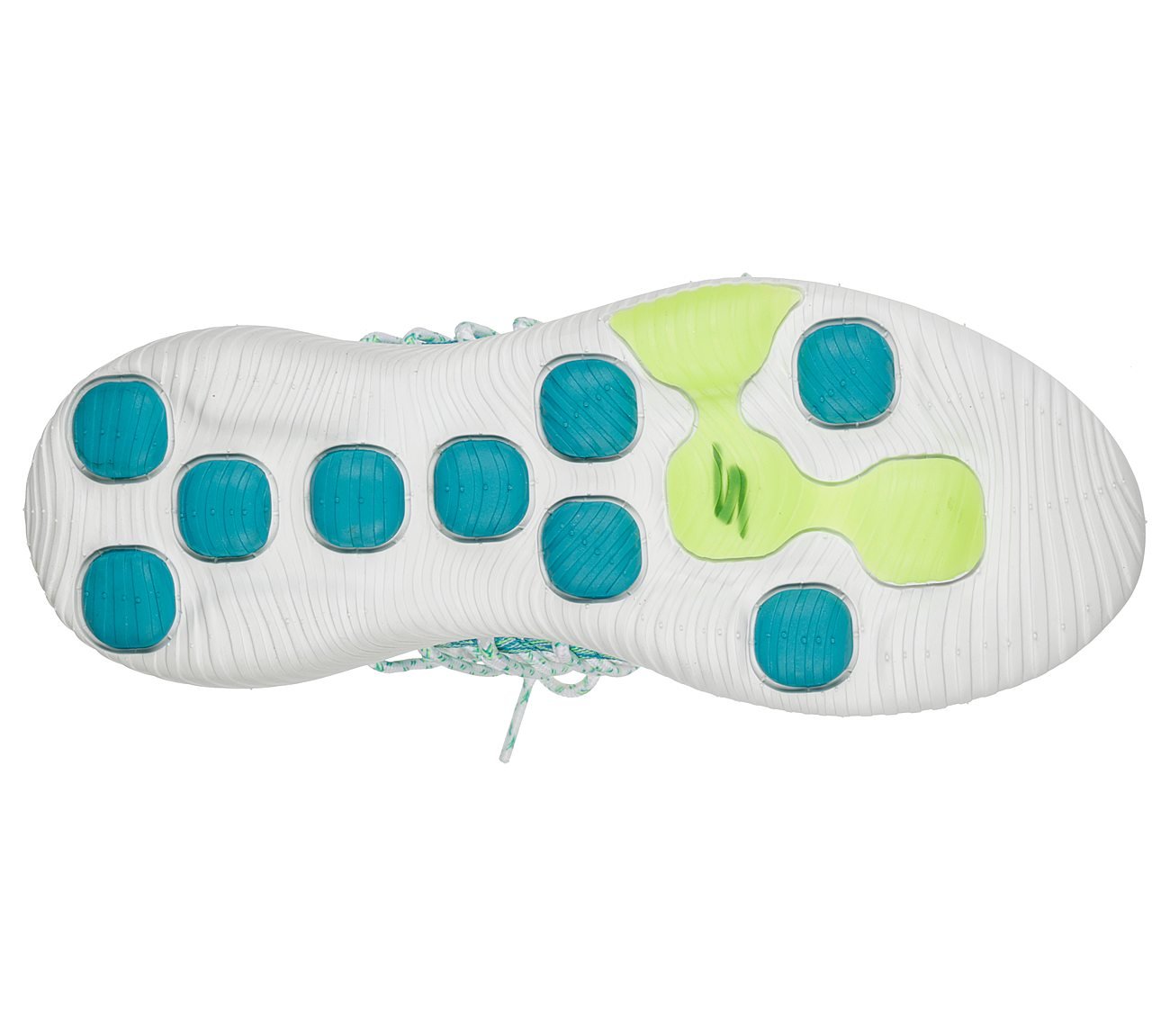 GO WALK REVOLUTION ULTRA-CAPI, WHITE/TURQUOISE Footwear Bottom View