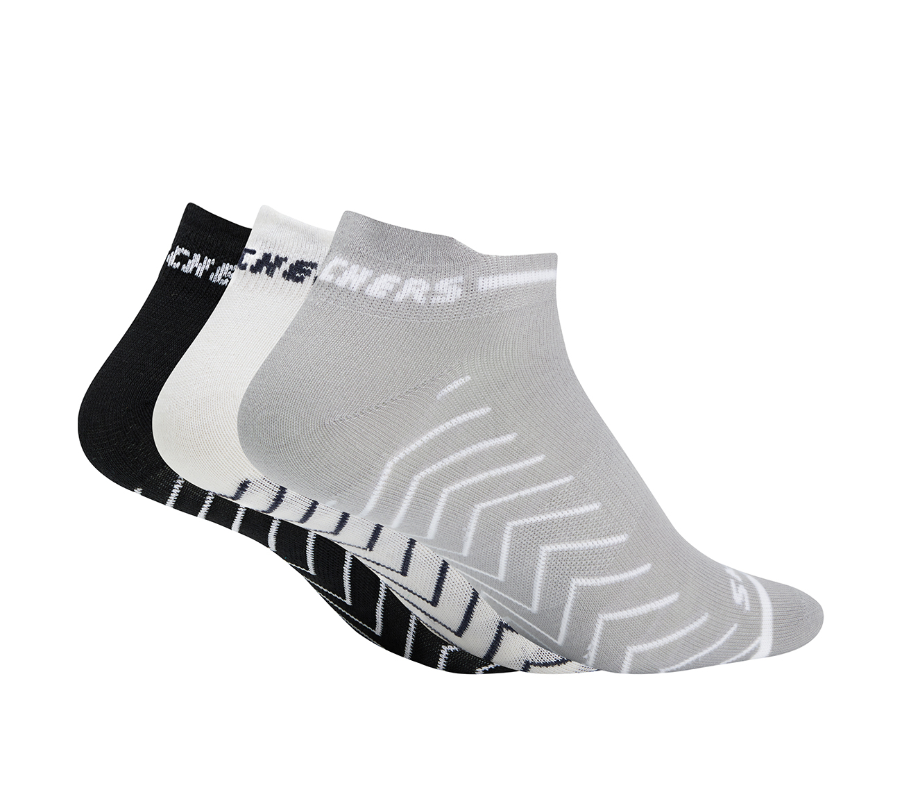 3PK WOMENS NON TERRY LOW CUT, BLACK/WHITE/GRY