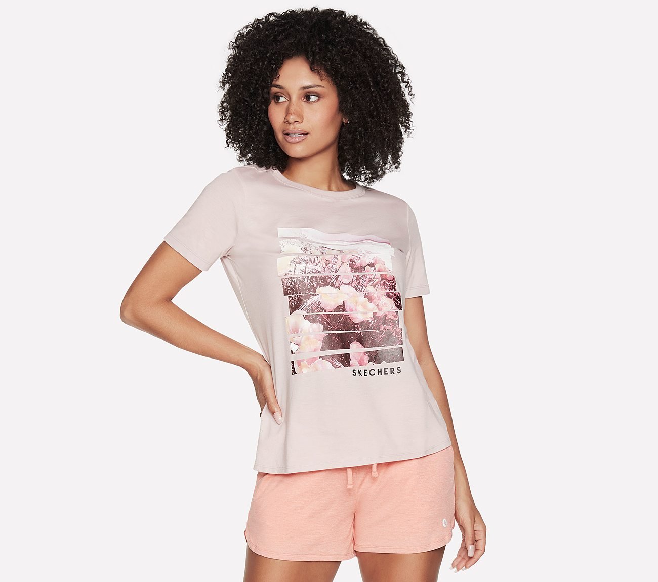 SKECHERS DREAMY ESCAPE T-SHIRT, LLIGHT PINK Apparels Lateral View