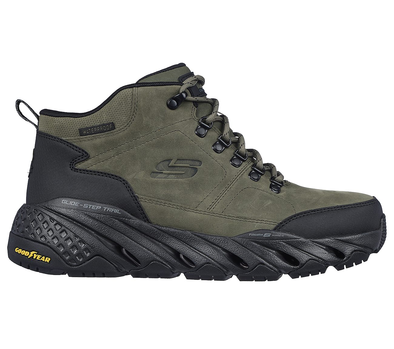 GLIDE-STEP TRAIL, OLIVE/BLACK Footwear Lateral View