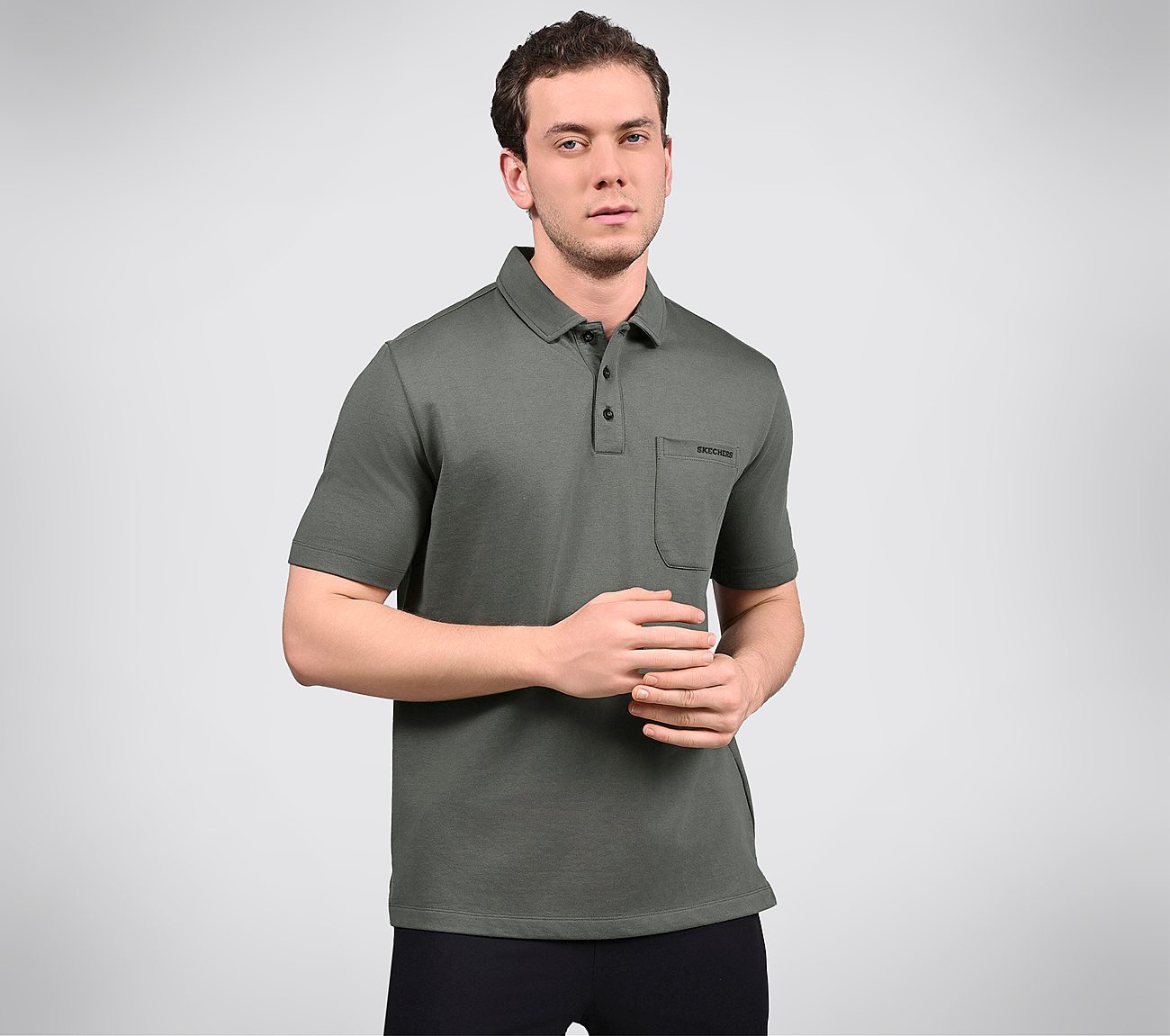 EARTH TERRY POLO, PURPLE/GREY Apparels Lateral View