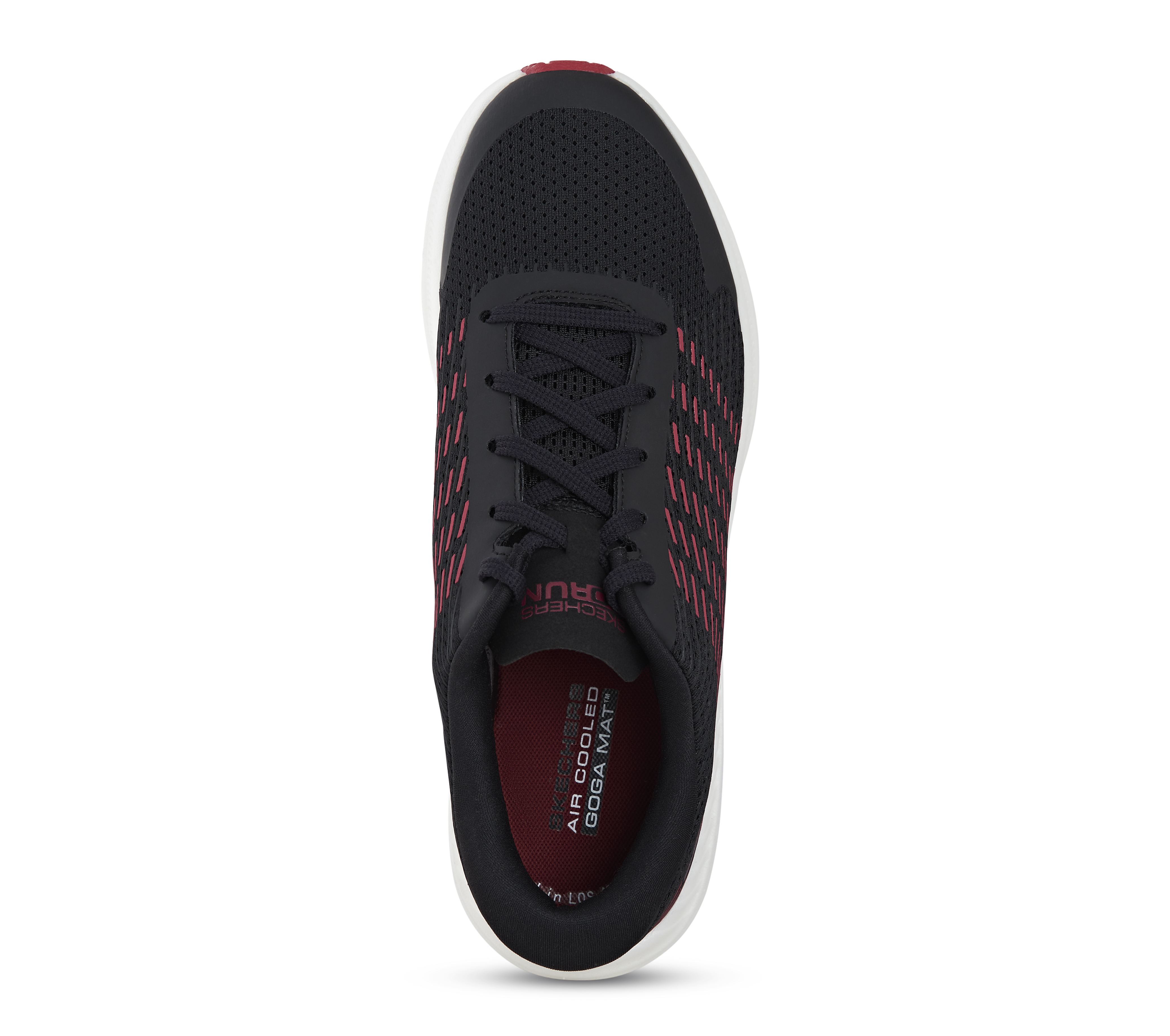 GO RUN HYPER BURST - HAPTIC R, BLACK/RED Footwear Top View