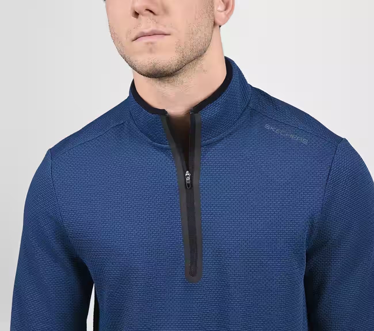 SKECH-KNITS BURST 1/4 ZIP, ROYAL Apparels Right View
