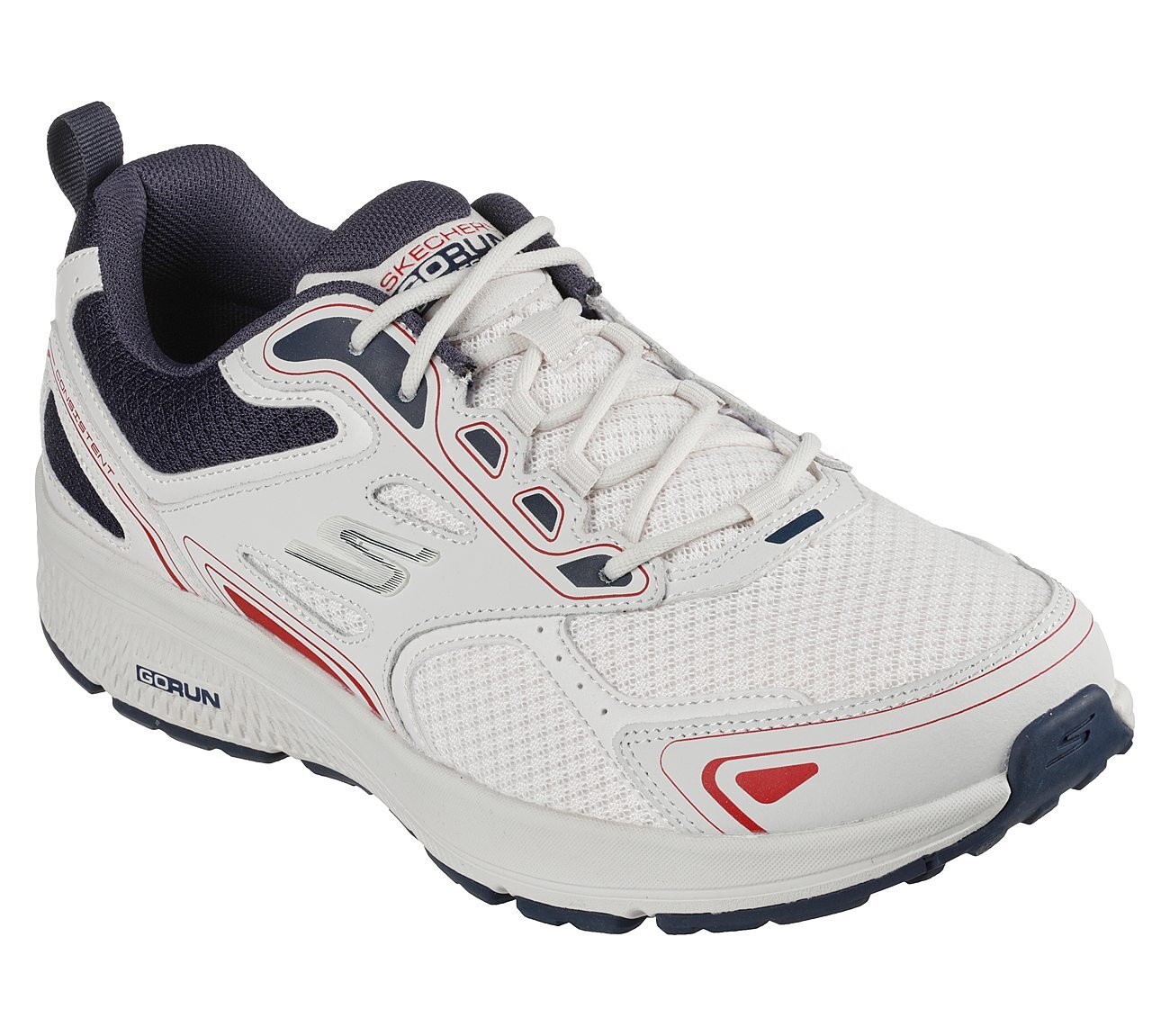 GO RUN CONSISTENT - VESTIGE, WHITE/NAVY/RED Footwear Right View