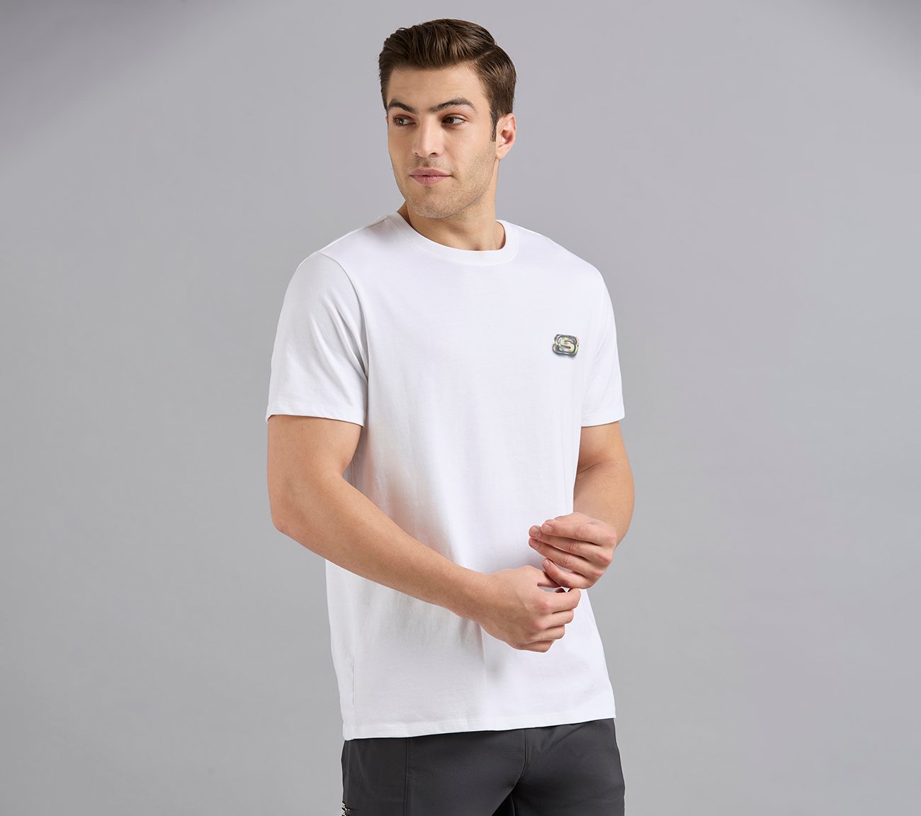 ANIME SPRAY APPLIQUE TEE, WHITE Apparel Bottom View