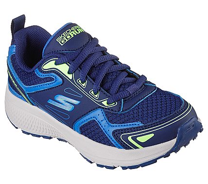 GO RUN CONSISTENT, BLUE/LIME Footwear Lateral View