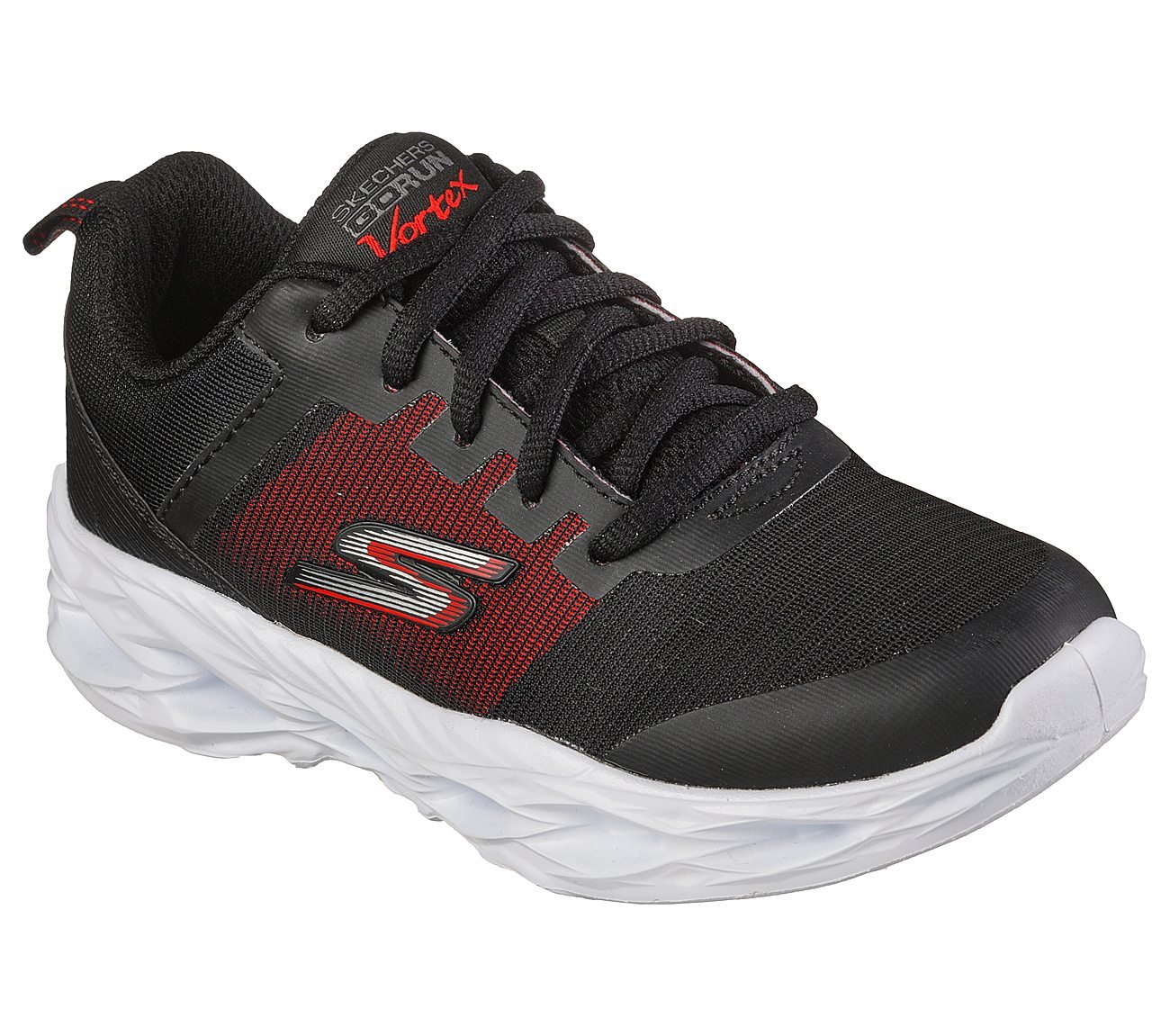 GO RUN VORTEX - STORM, BLACK/RED Footwear Lateral View