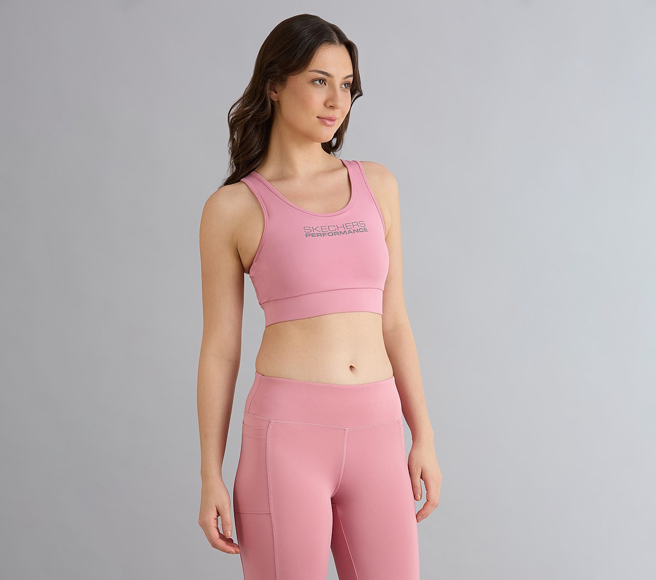 BRANDED RACERBACK BRA, PURPLE/YELL Apparel Bottom View