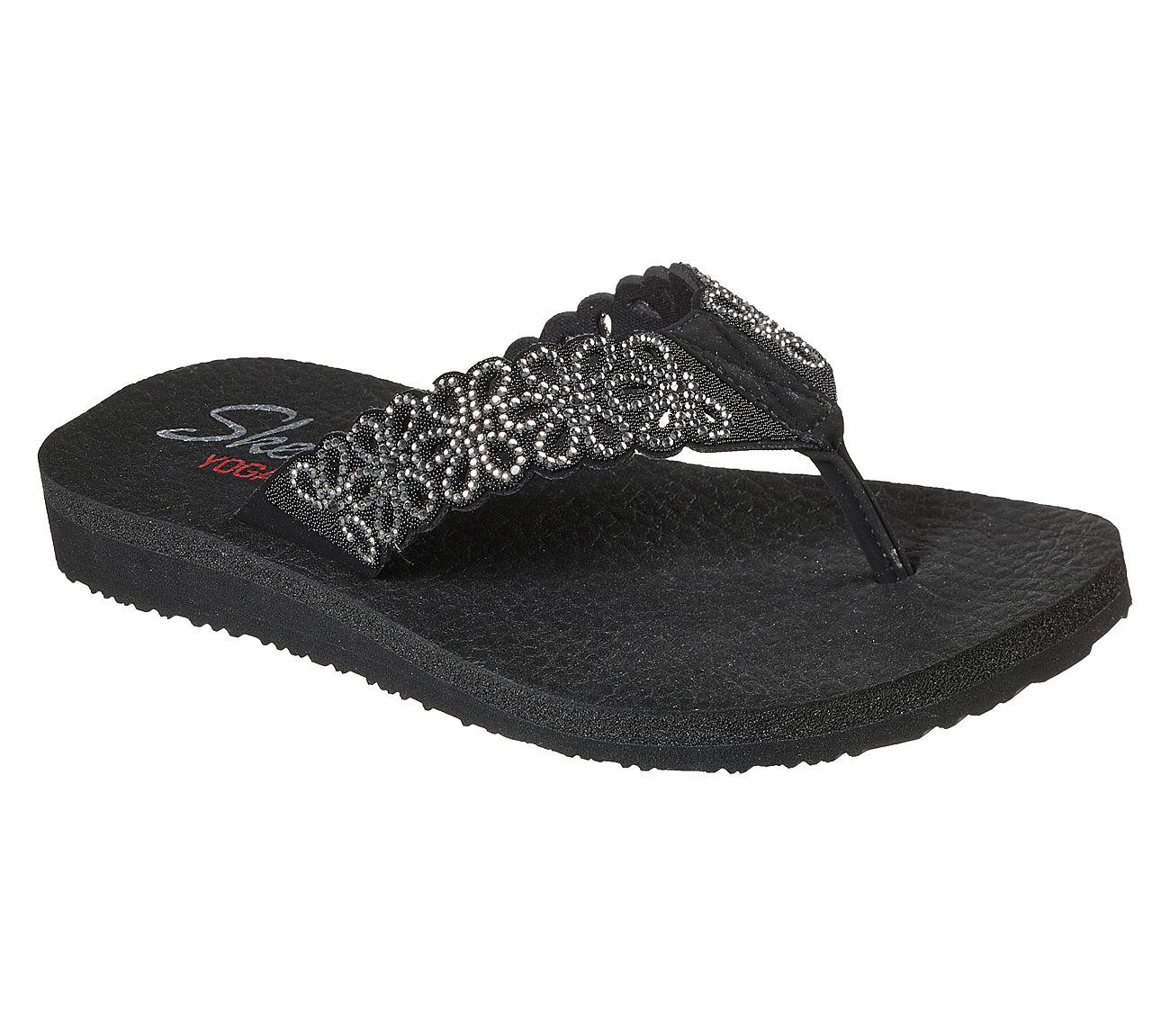 MEDITATION - SIMPLE FLORAL, BLACK/SILVER Footwear Right View
