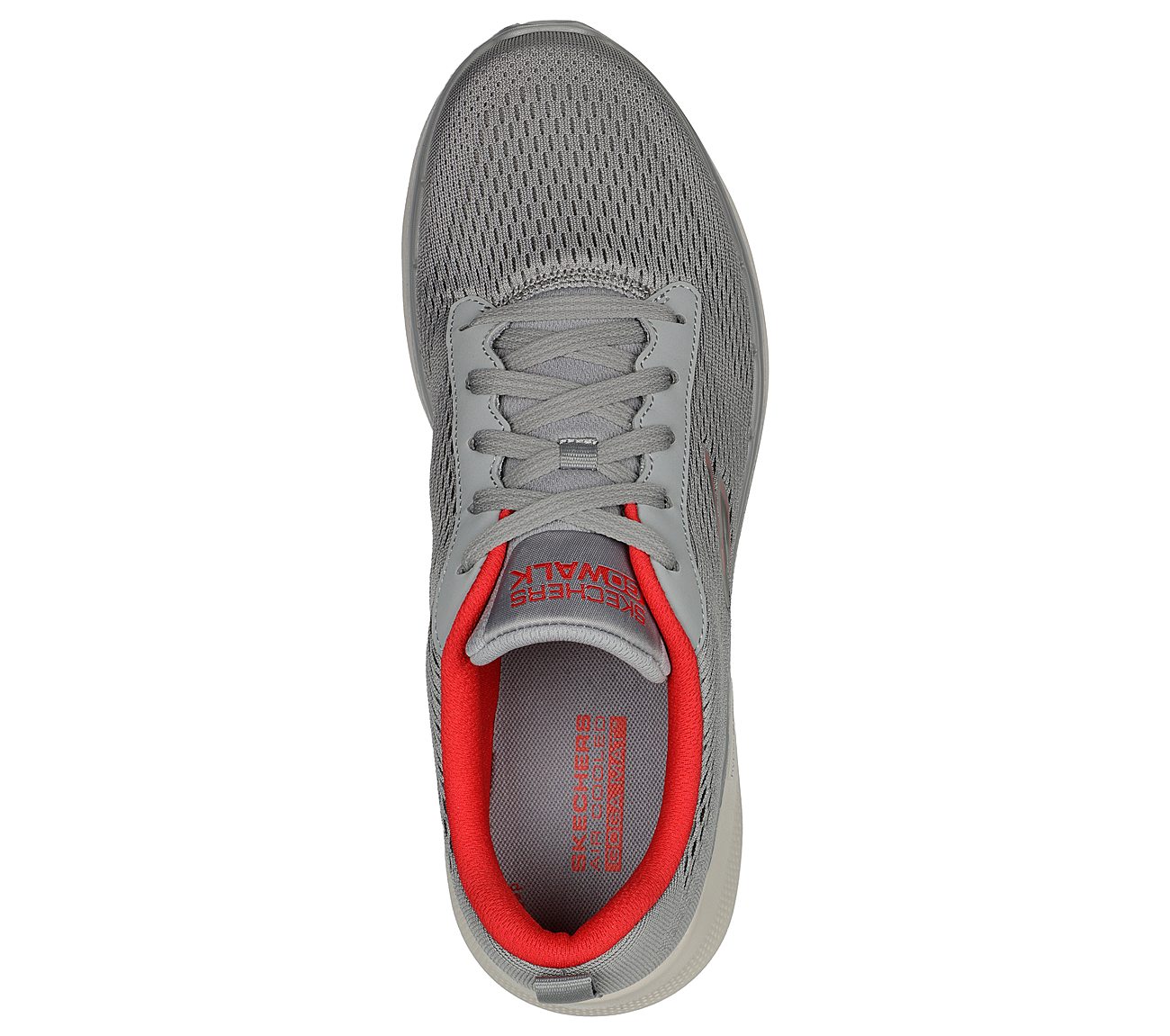 GO WALK 6 - AVALO 2, GREY/RED Footwear Top View