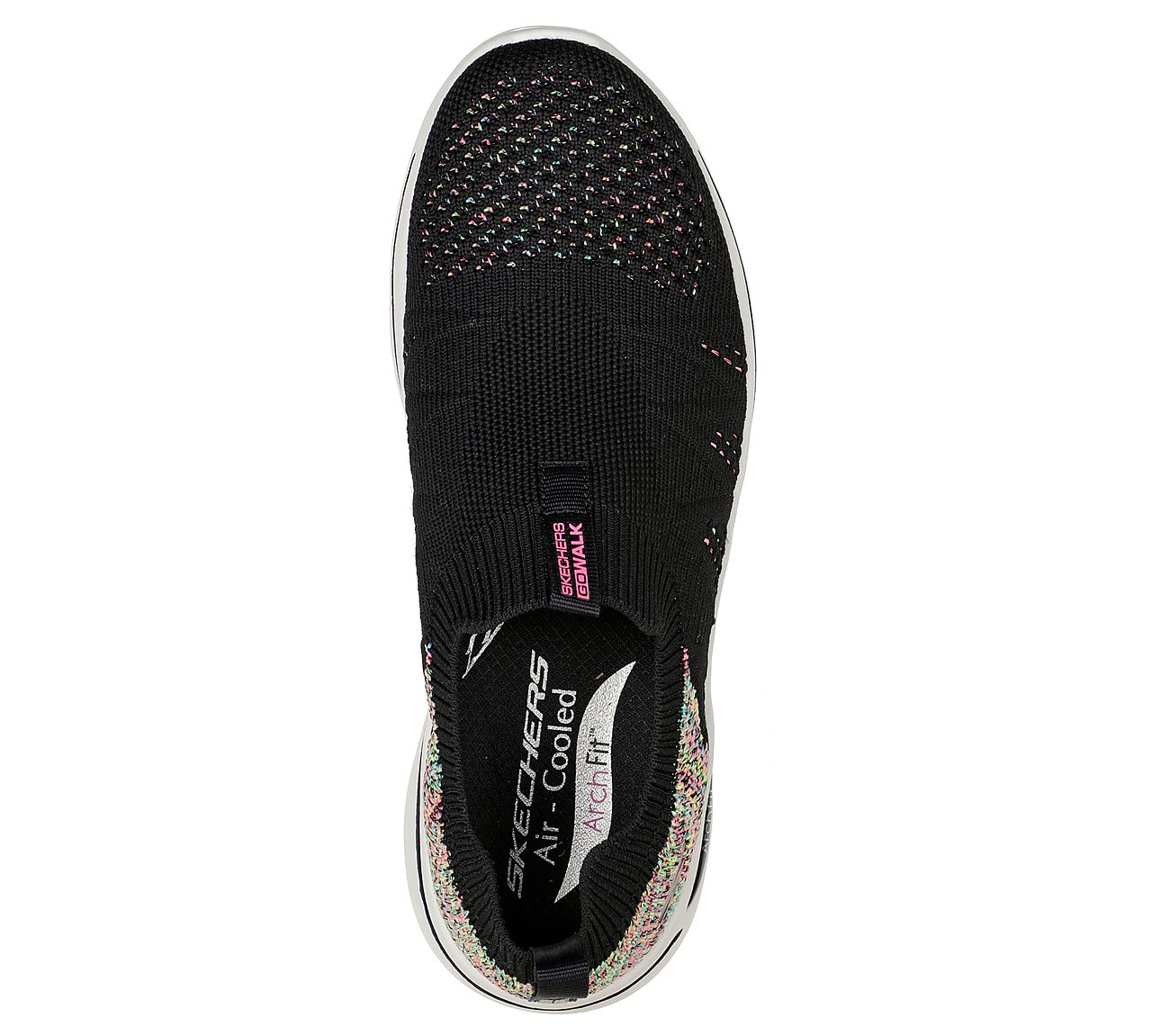 Skechers Black/Multi Go Walk Arch Fit F Slip On Shoes For Women Style ...