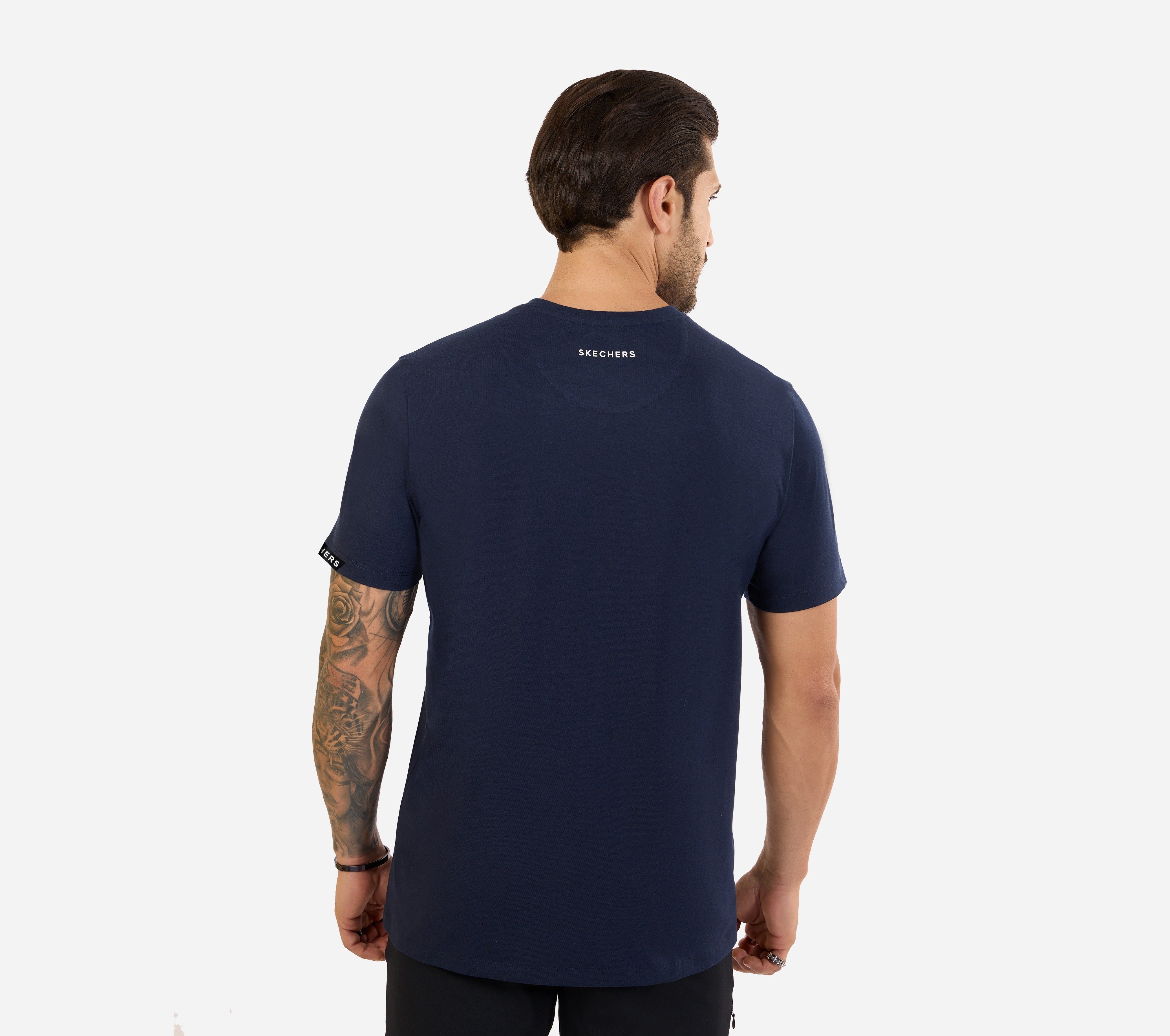 MI FAN GRAPHIC T-SHIRT, Navy Blue Apparel Left View