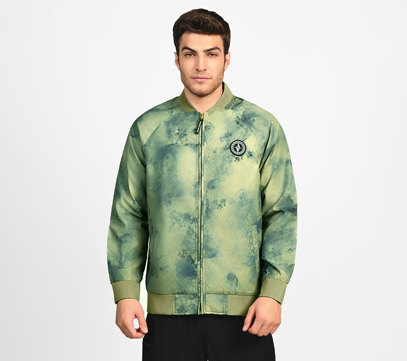 OASIS SMOKE BOMBER JACKET, LIGHT GREY/GREEN Apparels Lateral View