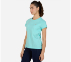 SS CREWNECK T-SHIRT, NATURAL/AQUA Apparels Top View
